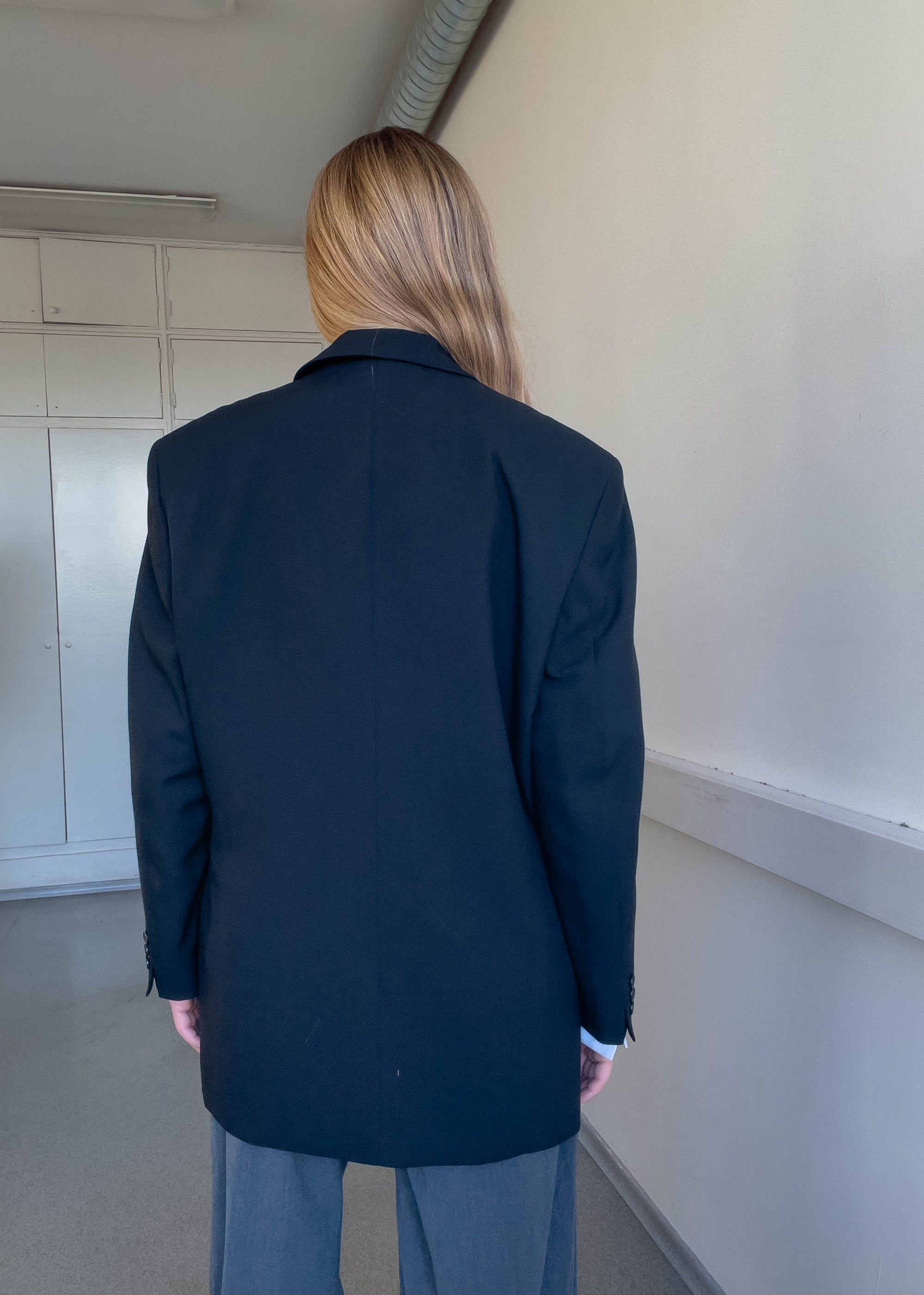 Vintage Navy Blue Oversized Blazer