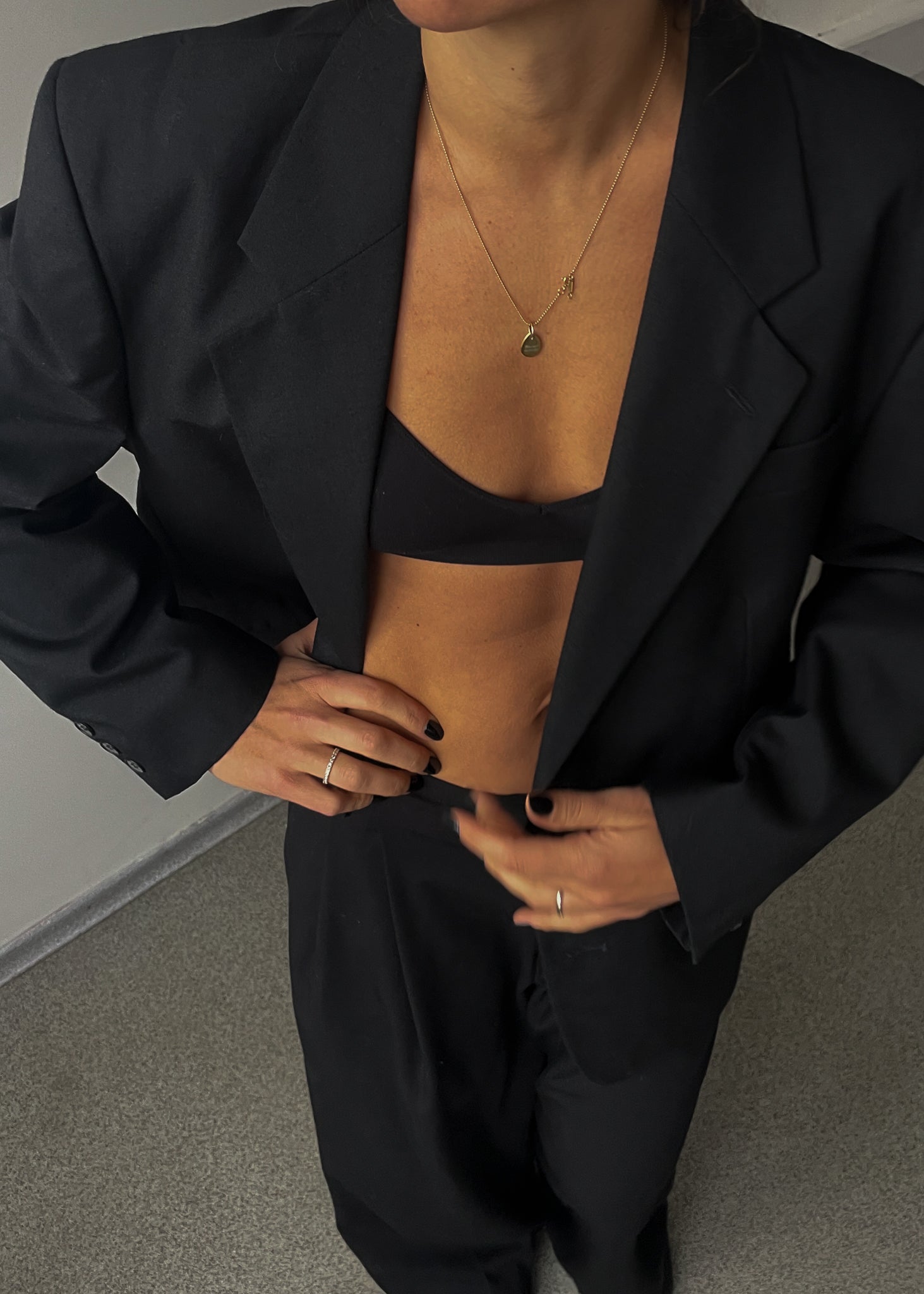 Vintage Black Oversized Blazer