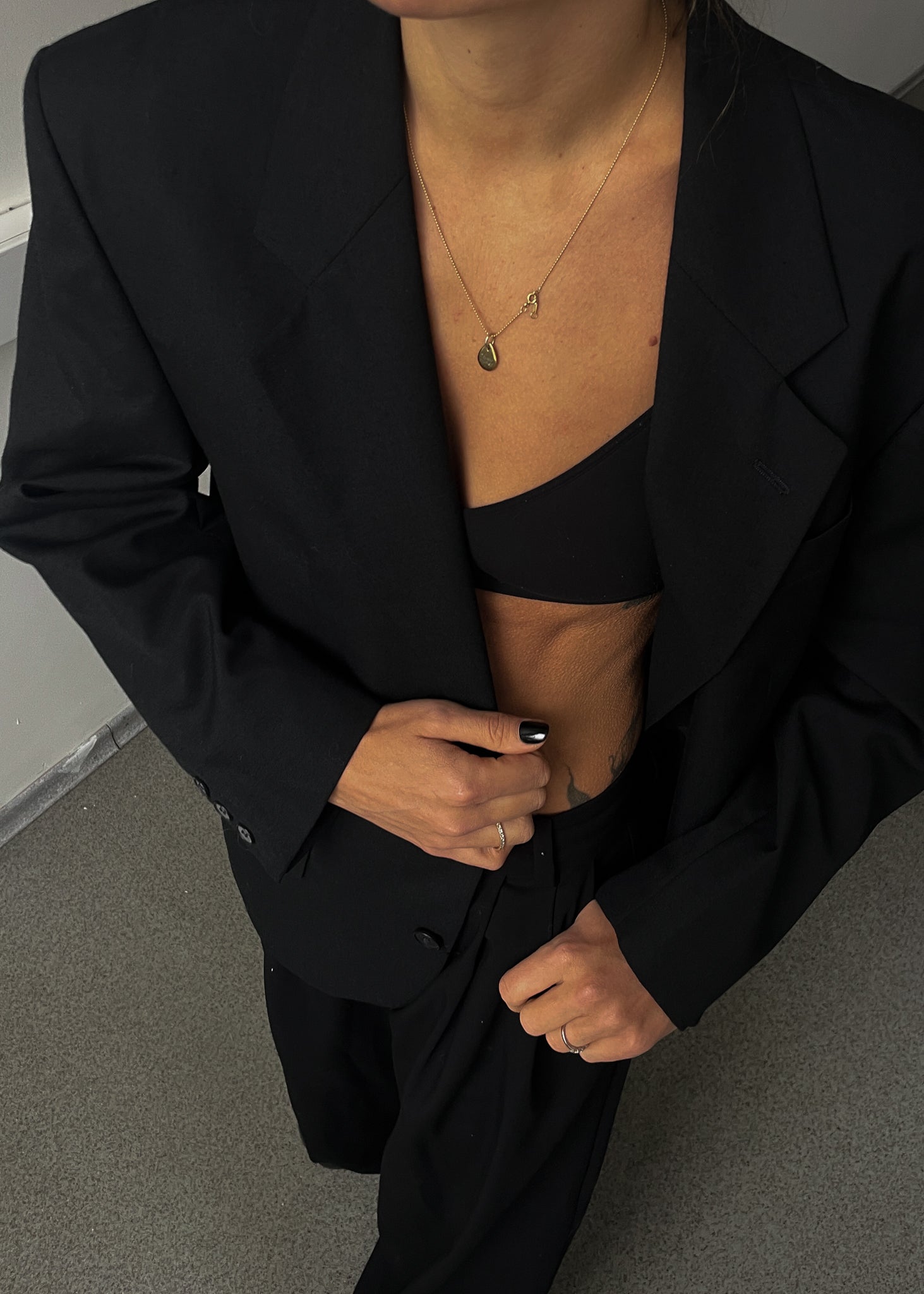 Vintage Black Oversized Blazer