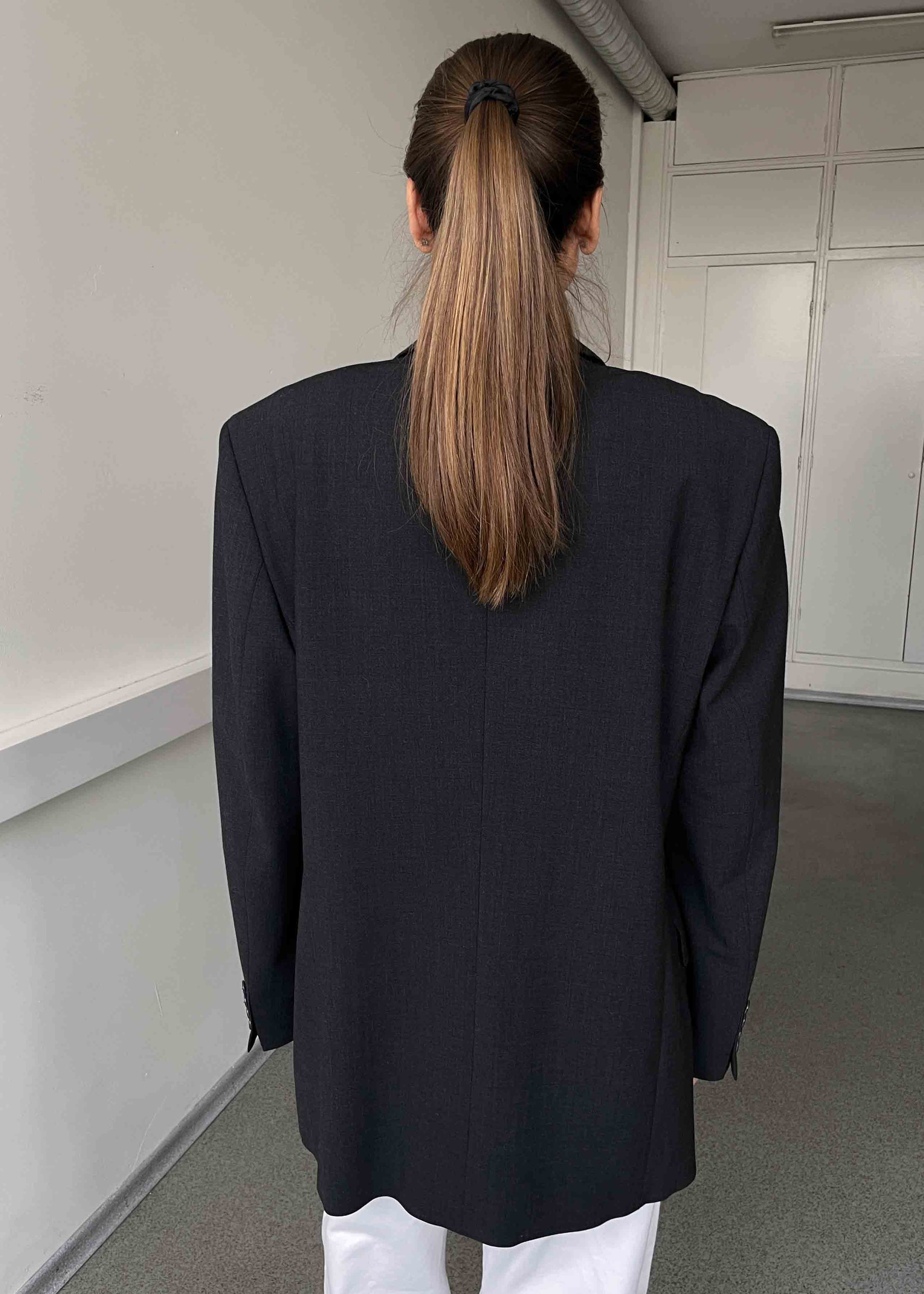 Vintage Dark Grey Oversized Blazer
