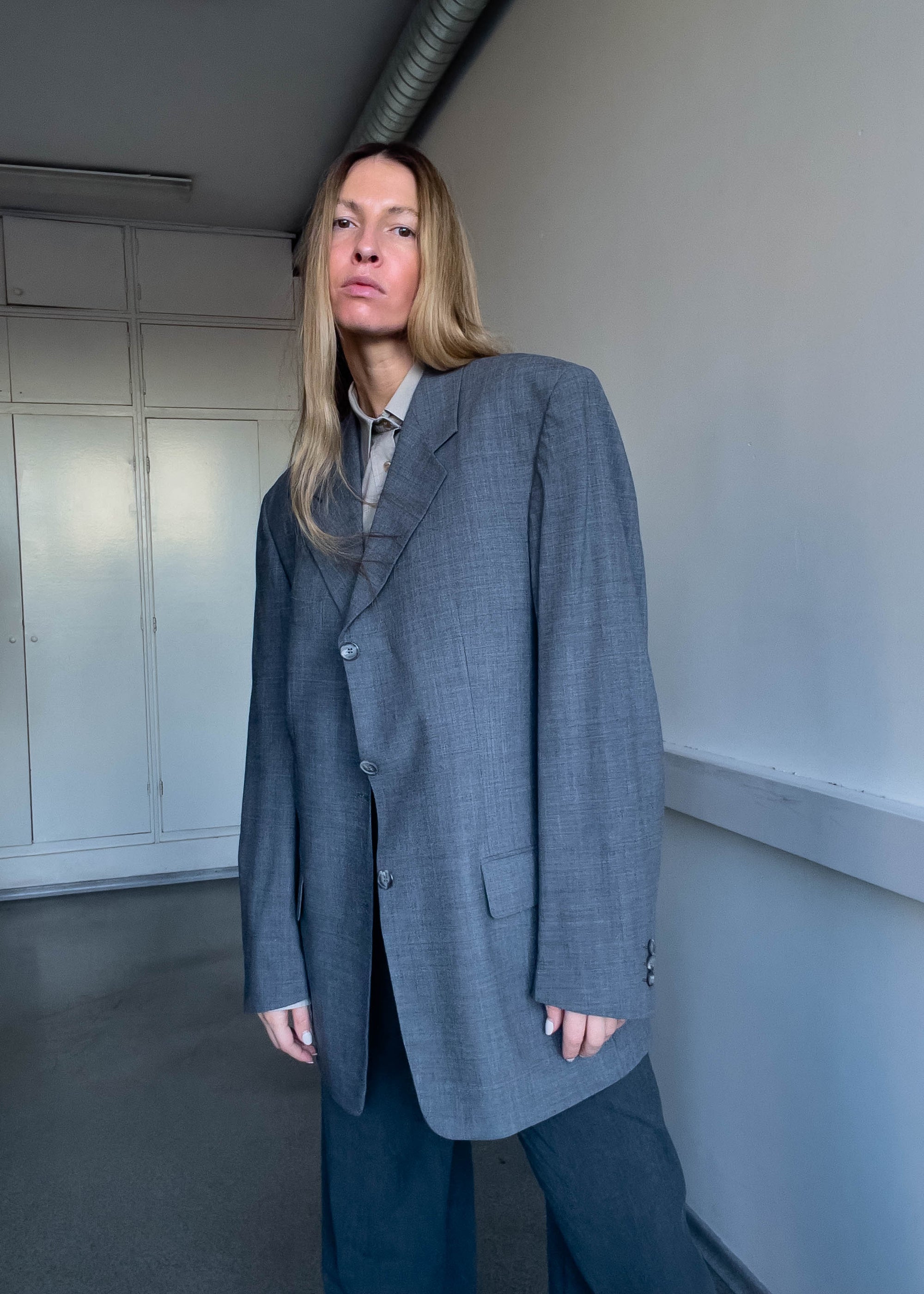 Vintage Grey Oversized Blazer