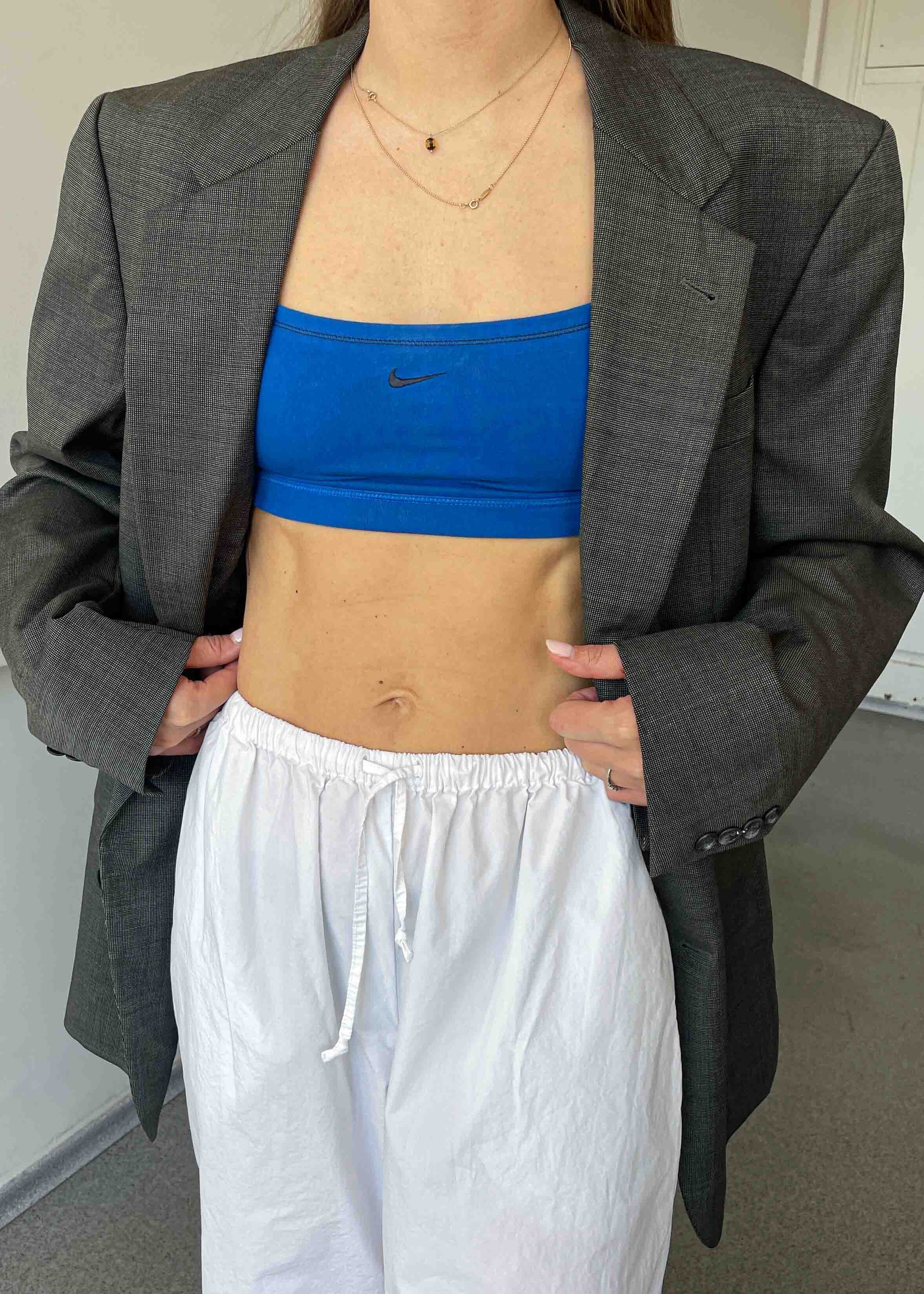 Vintage Grey with Green Shade Oversized Blazer by BURBERRY