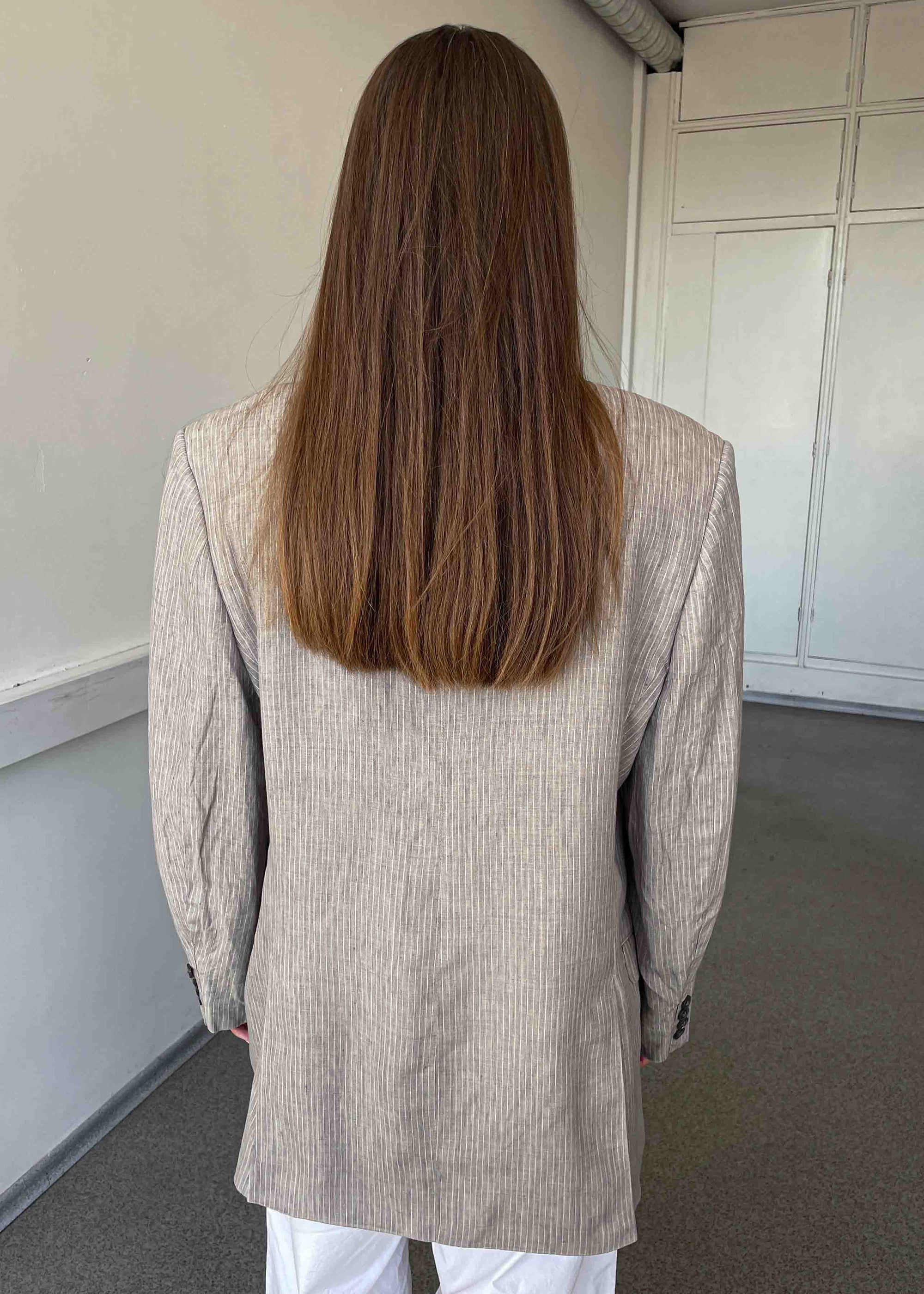 Vintage Light Grey Oversized 100% LINEN Blazer by CALVIN KLEIN