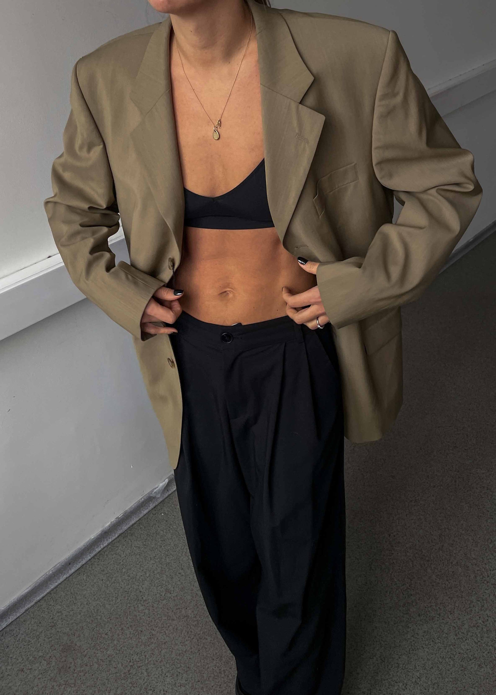 Vintage Beige Oversized Blazer