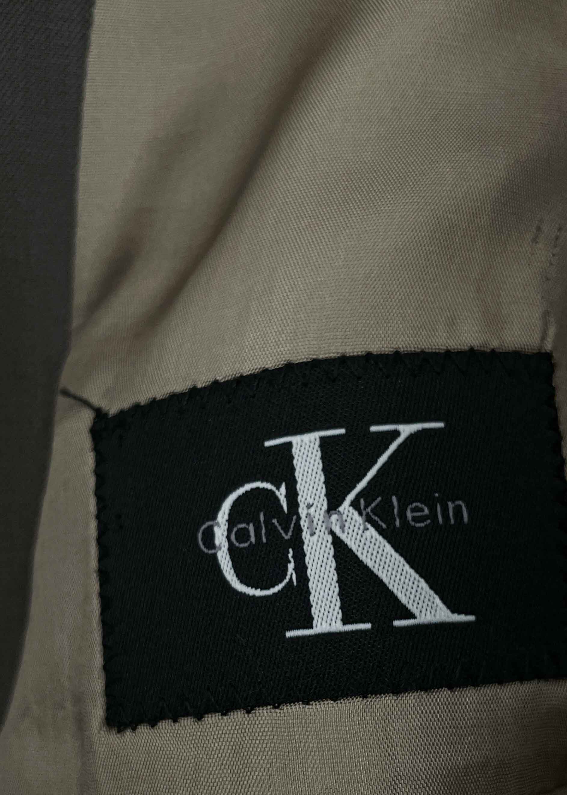 Vintage Grey / Khaki Oversized 100% Wool Blazer by CALVIN KLEIN
