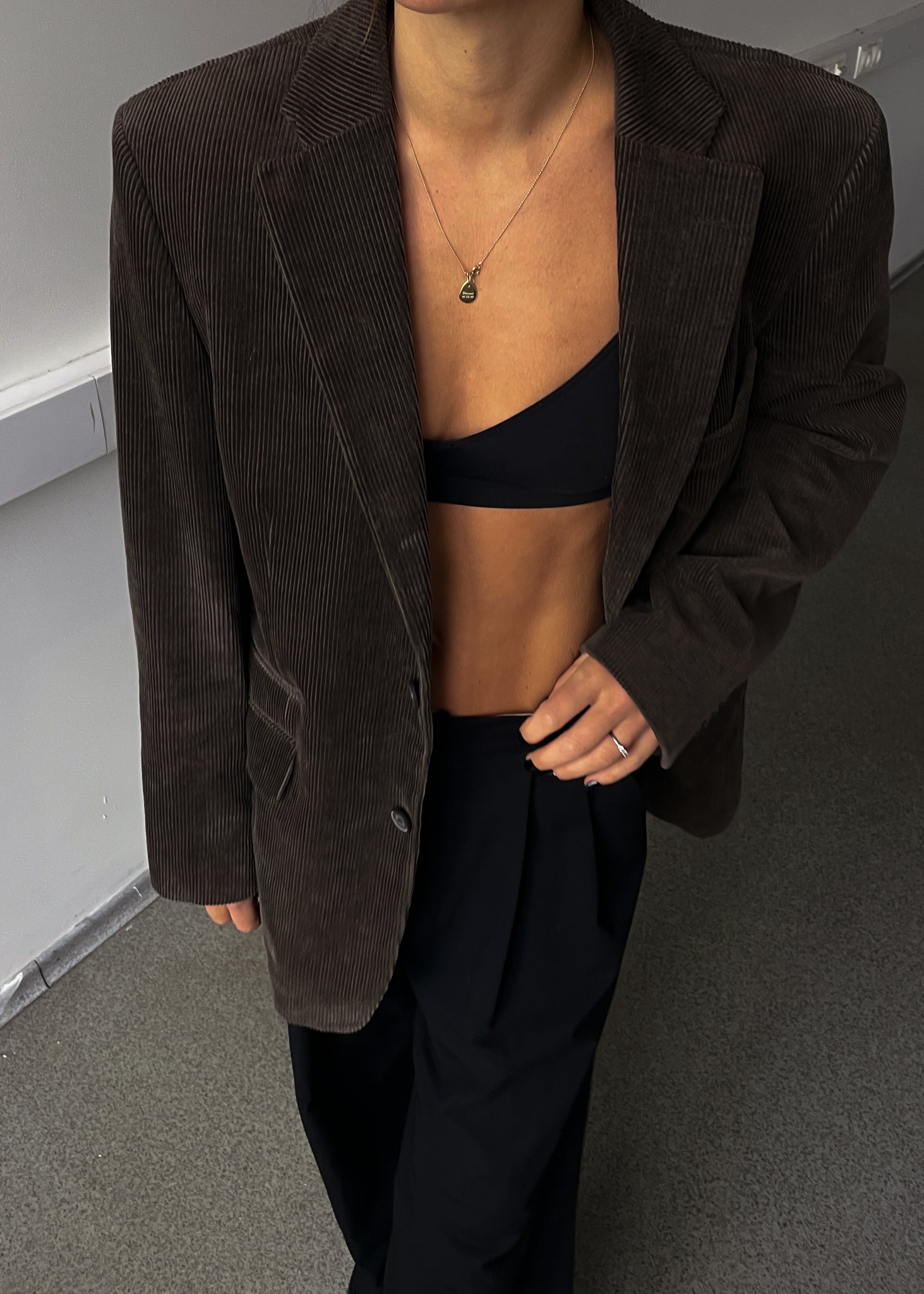 Vintage Brown Oversized Corduroy Blazer