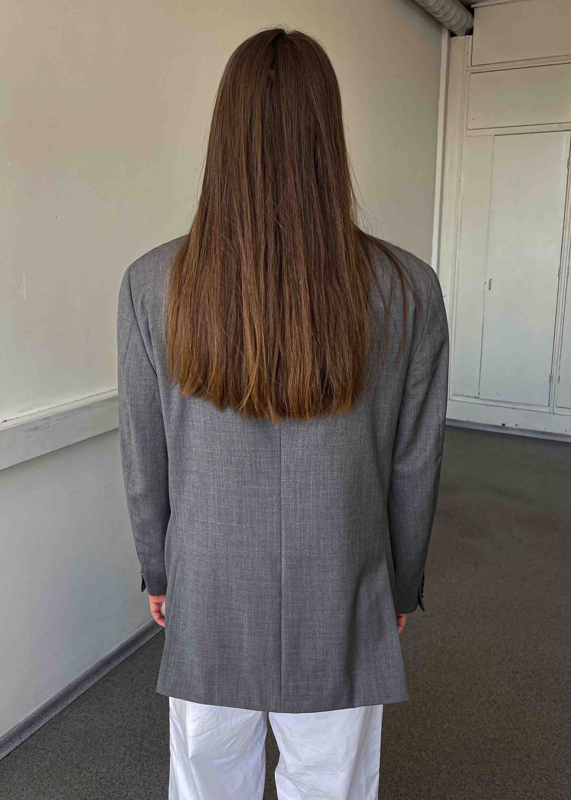 Vintage Light Grey Oversized 100% WOOL Blazer by CALVIN KLEIN