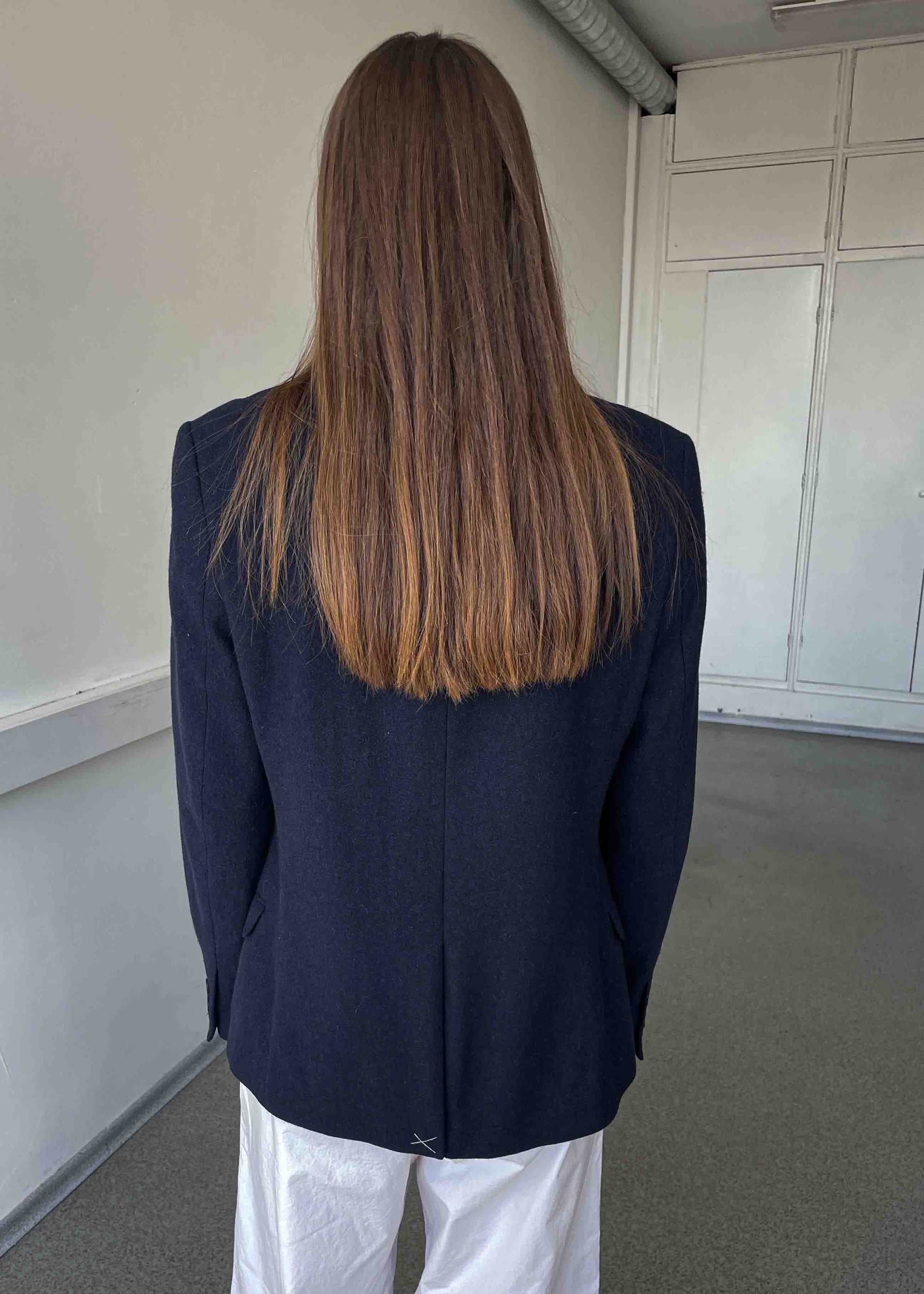 Vintage Dark Blue Brushed Wool Smaller Fit Blazer