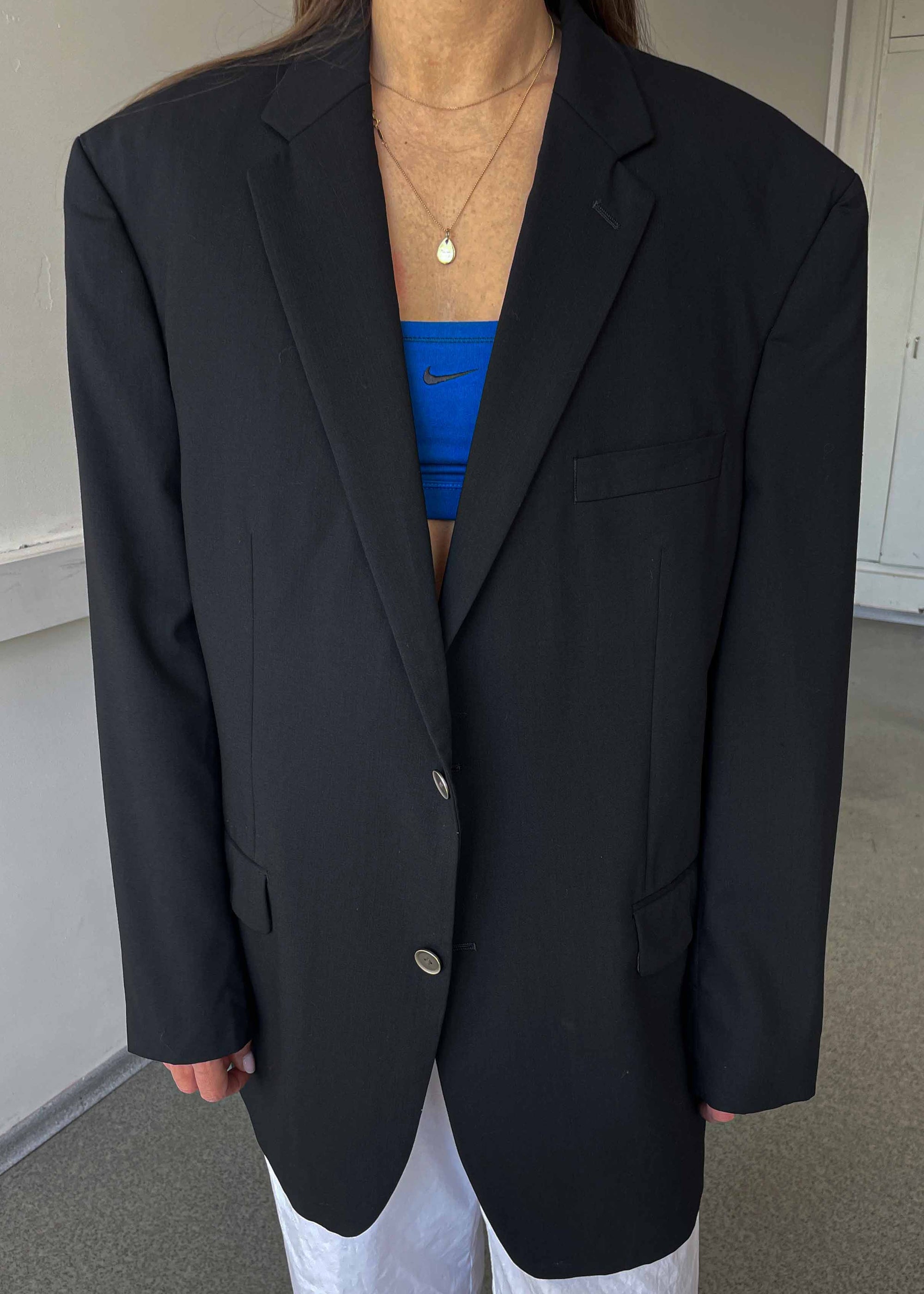 Vintage Black Oversized 100% WOOL Blazer by CALVIN KLEIN