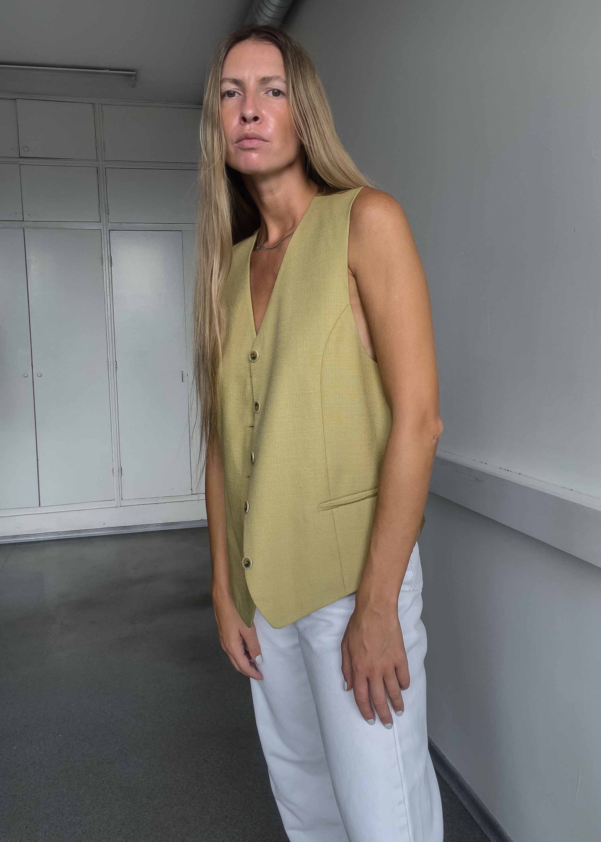 Vintage Yellow Oversized Vest