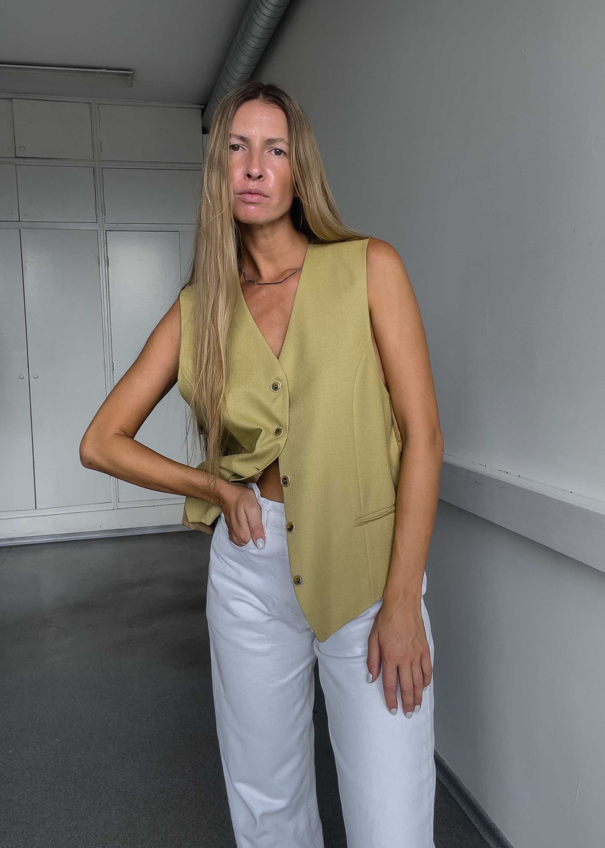 Vintage Yellow Oversized Vest