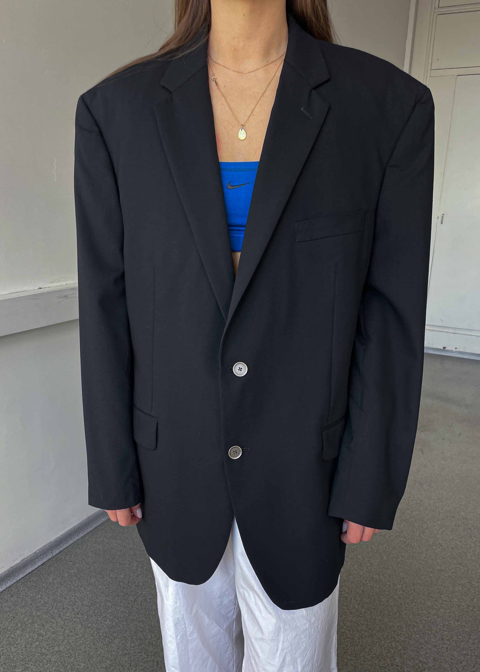 Vintage Black Oversized 100% WOOL Blazer by CALVIN KLEIN