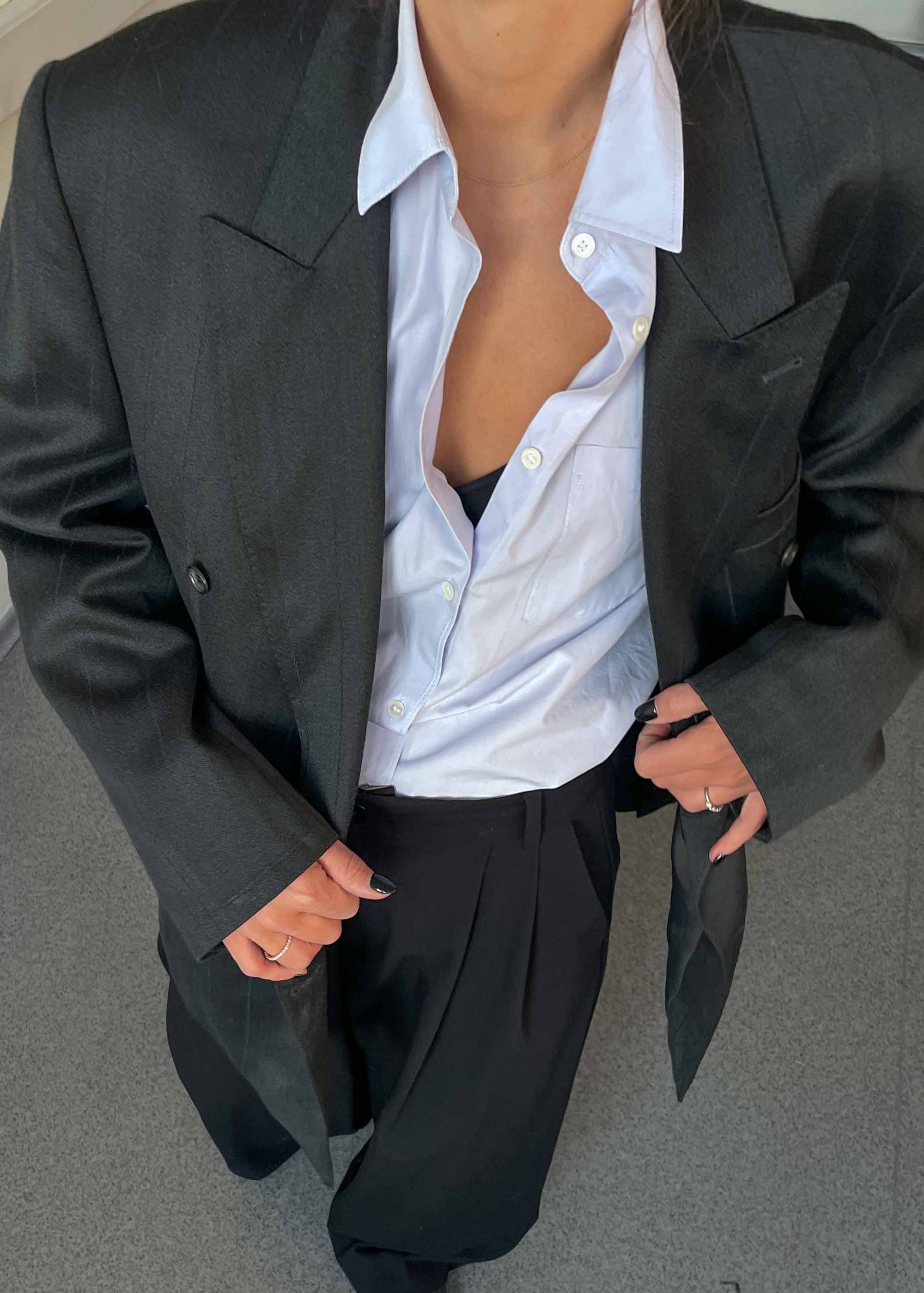 Vintage Dark Green Oversized Double Breasted Blazer