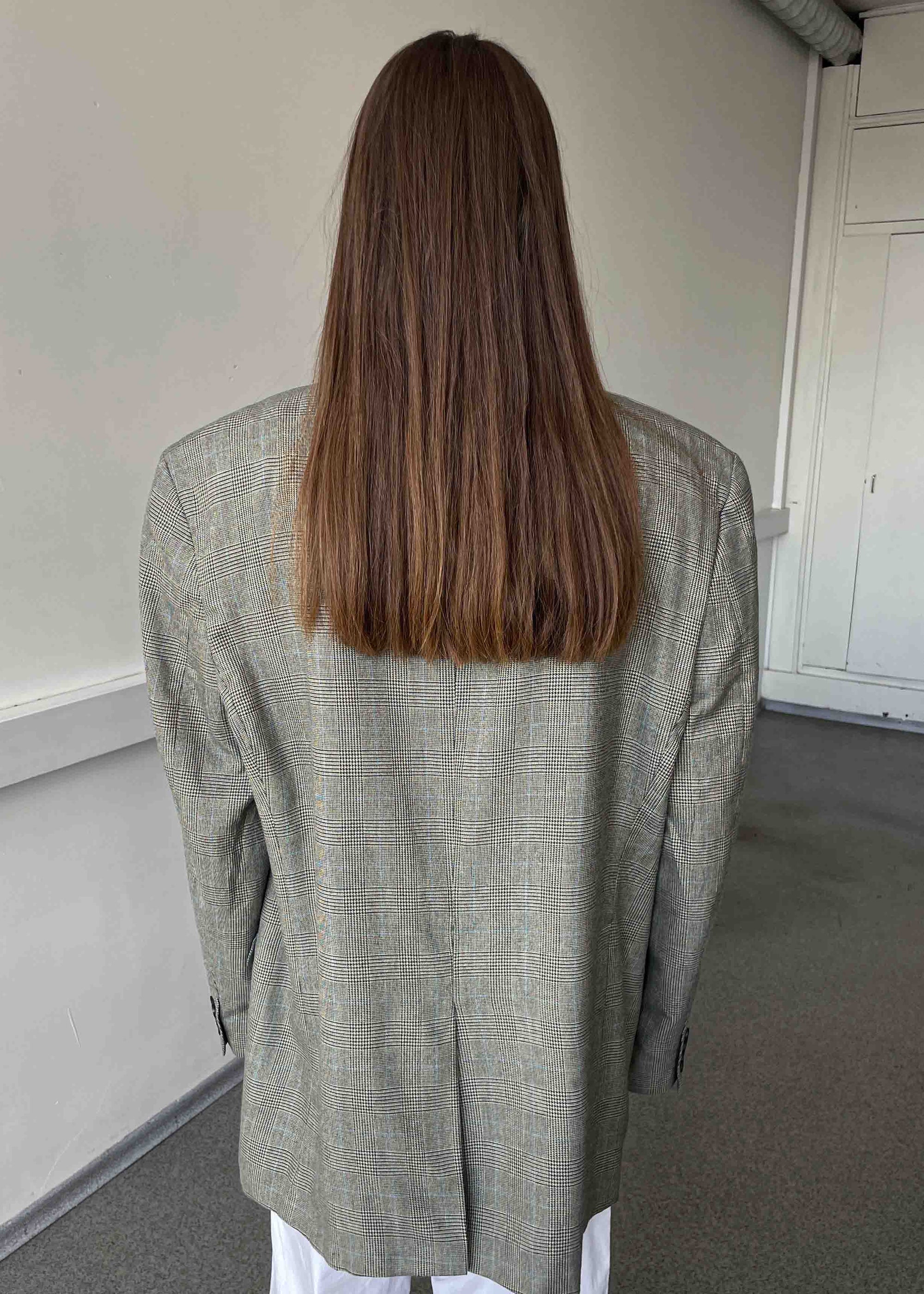 Vintage Grey / Khaki Checked Oversized Blazer by Chaps by RALPH LAUREN