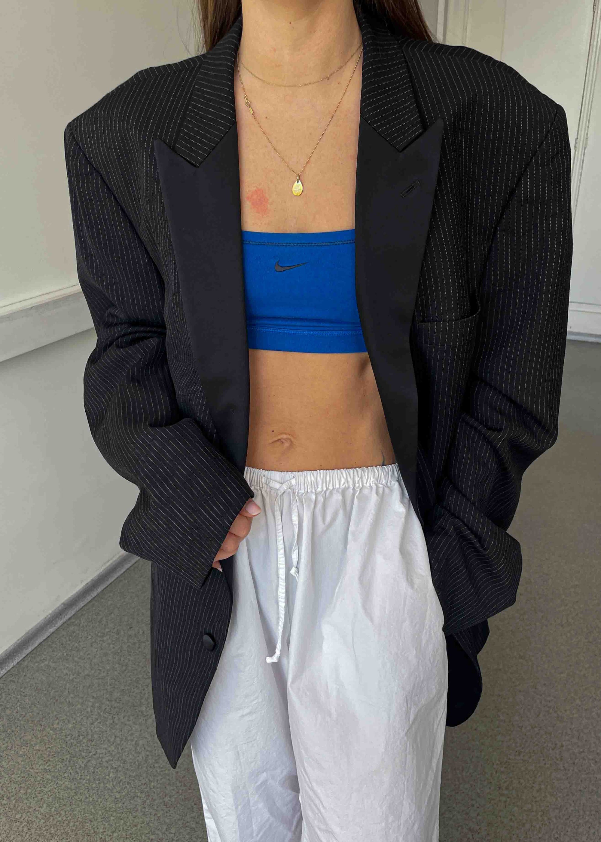 Vintage Black Striped Oversized Blazer by CALVIN KLEIN