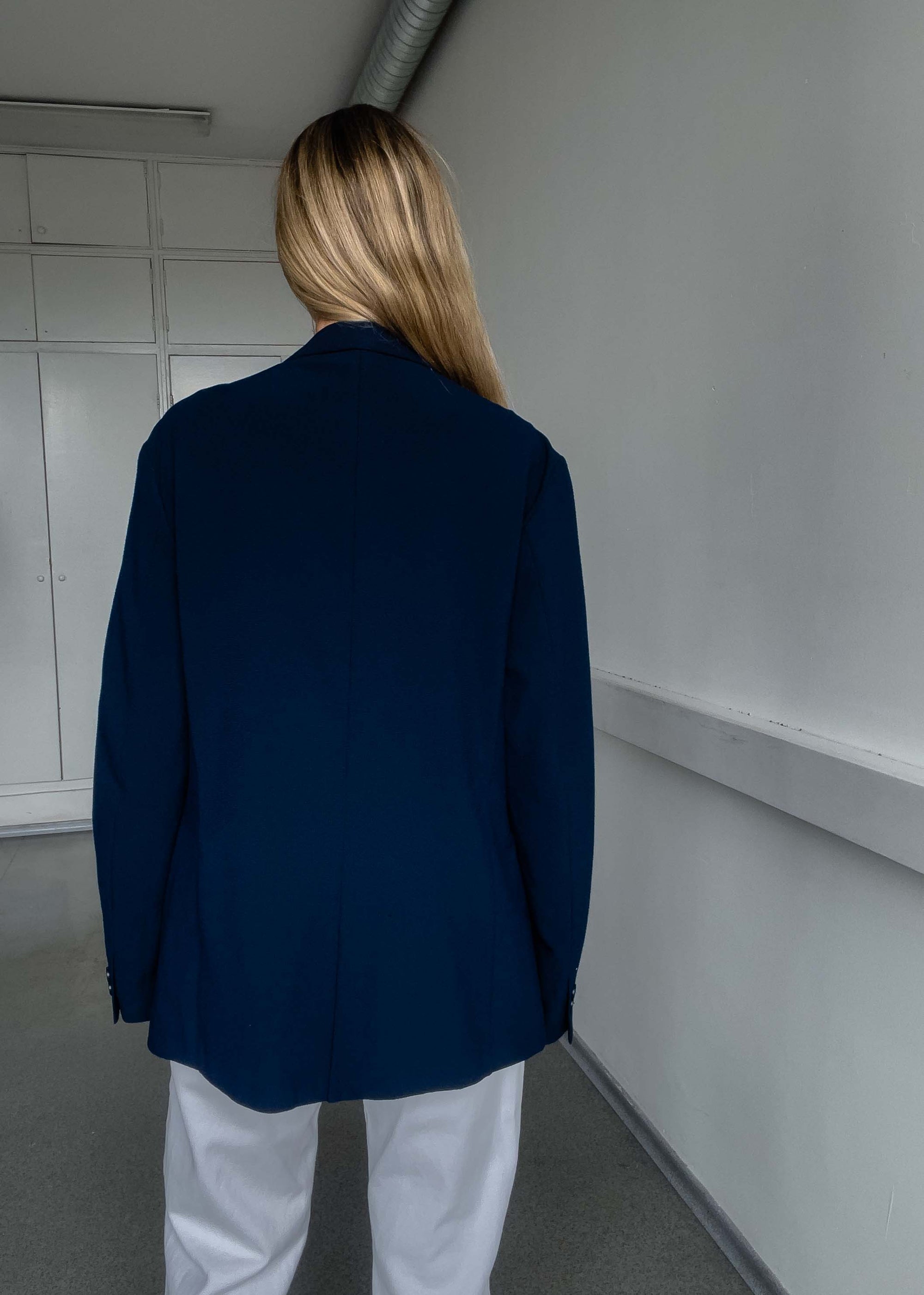 Vintage Blue Oversized Light Weight Blazer