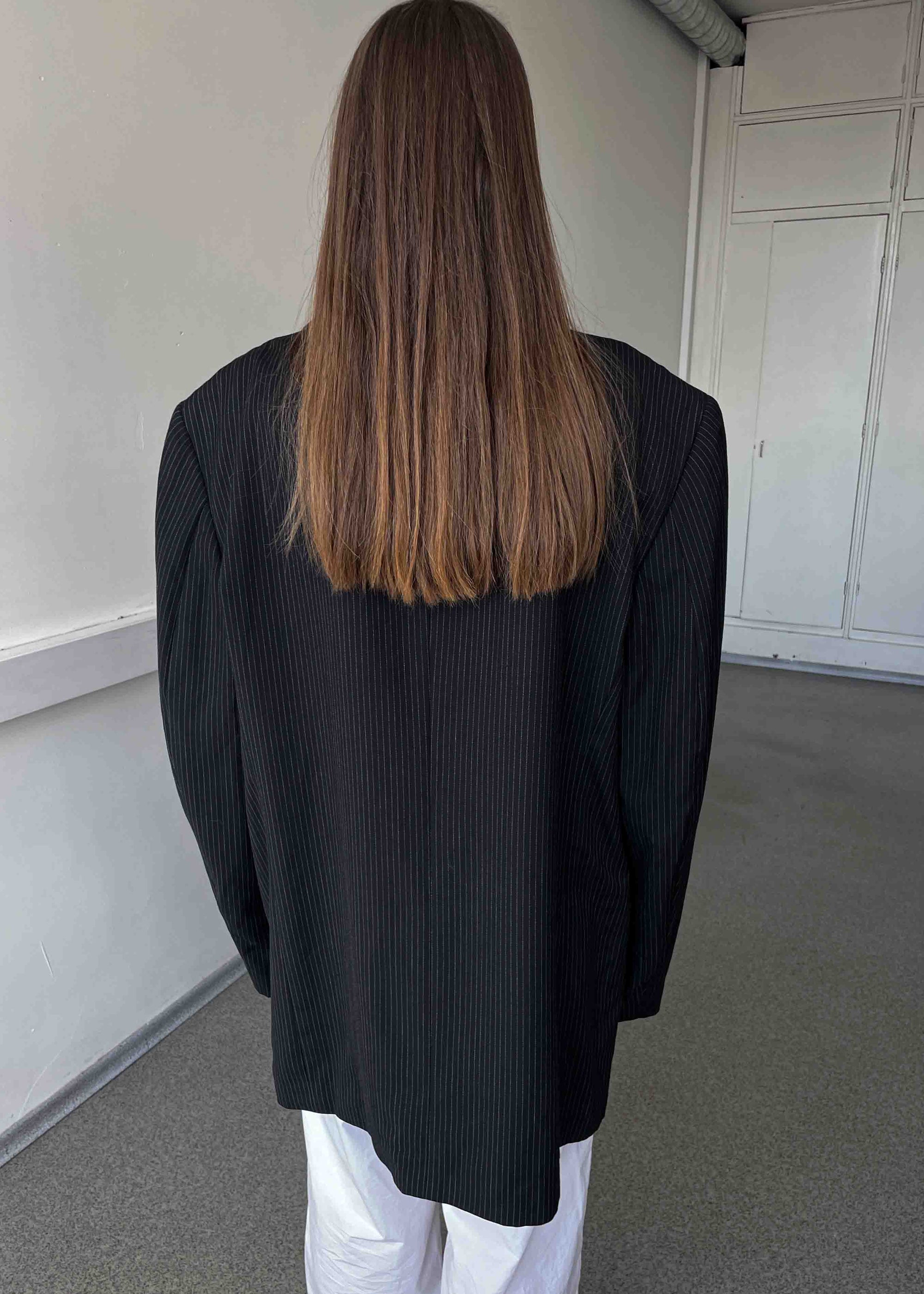 Vintage Black Striped Oversized Blazer by CALVIN KLEIN