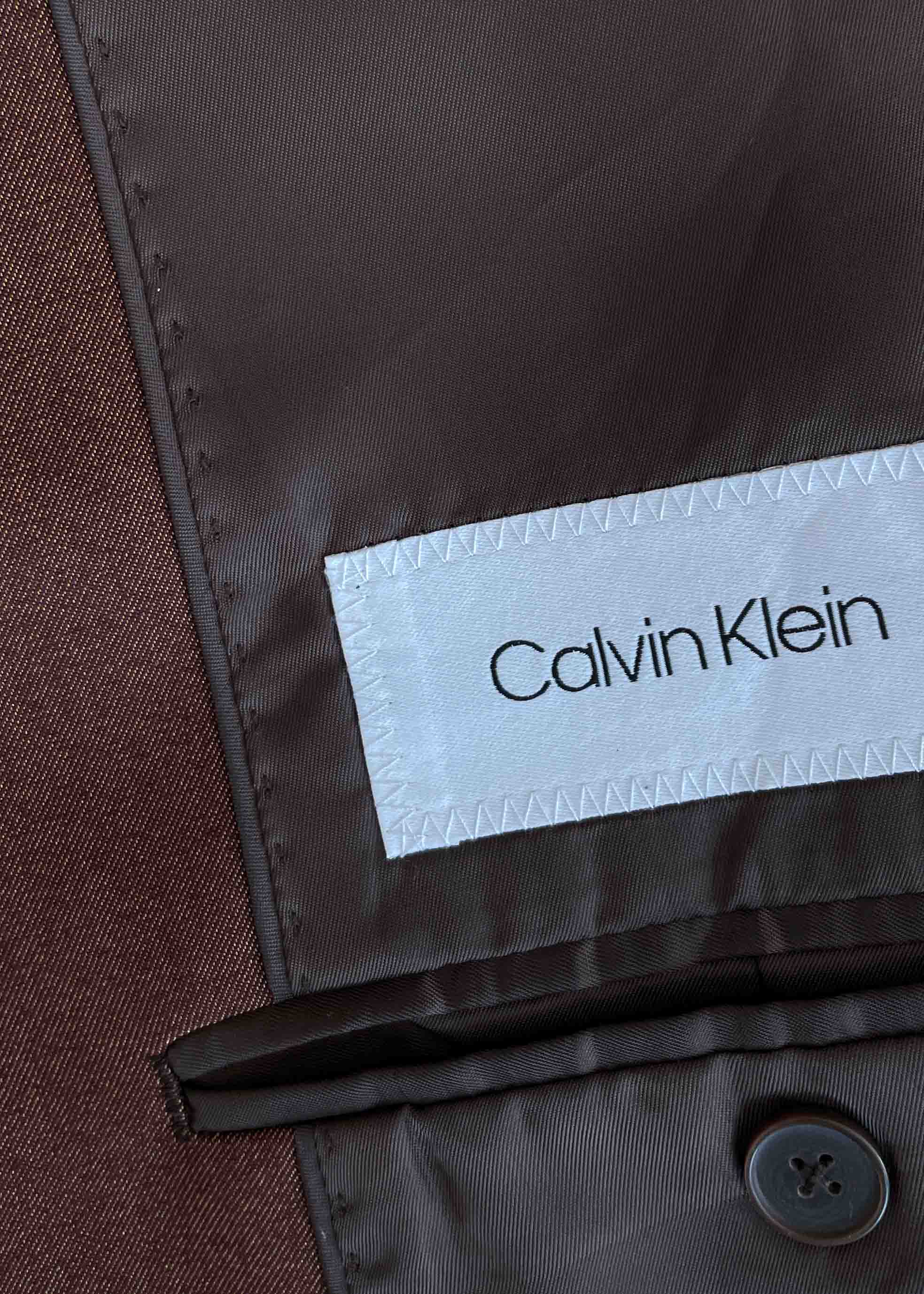 Vintage Burgundy Oversized Blazer with Golden Shine by CALVIN KLEIN