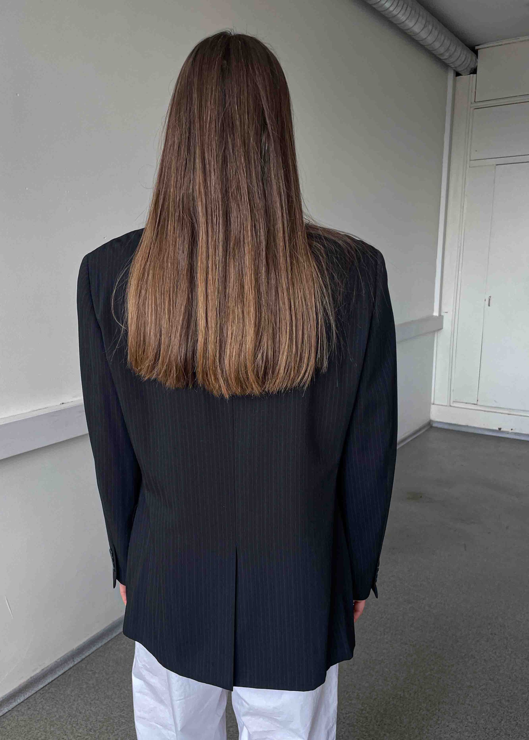 Vintage Black Striped Oversized Blazer