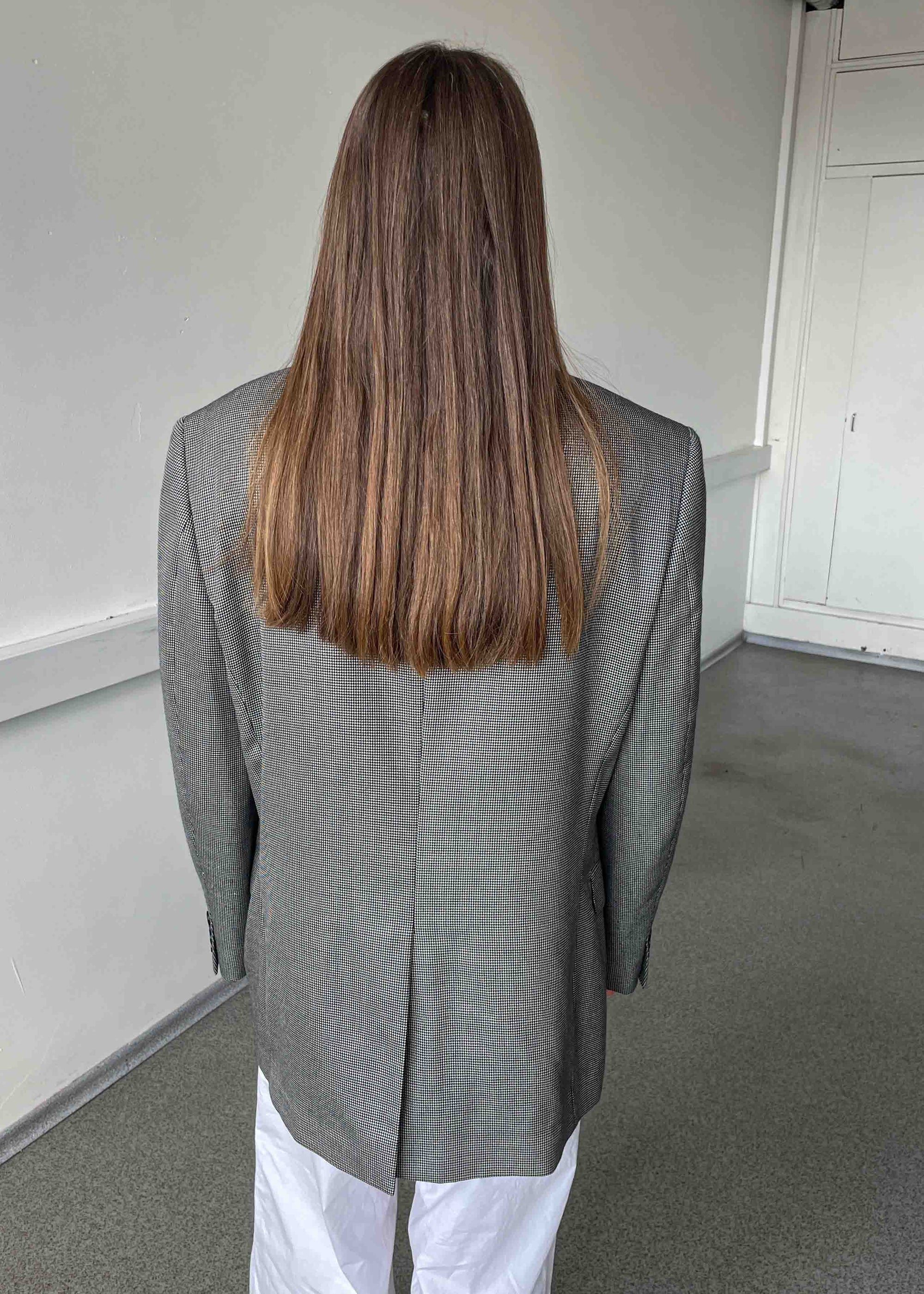 Vintage Black & White Patterned Oversized Blazer