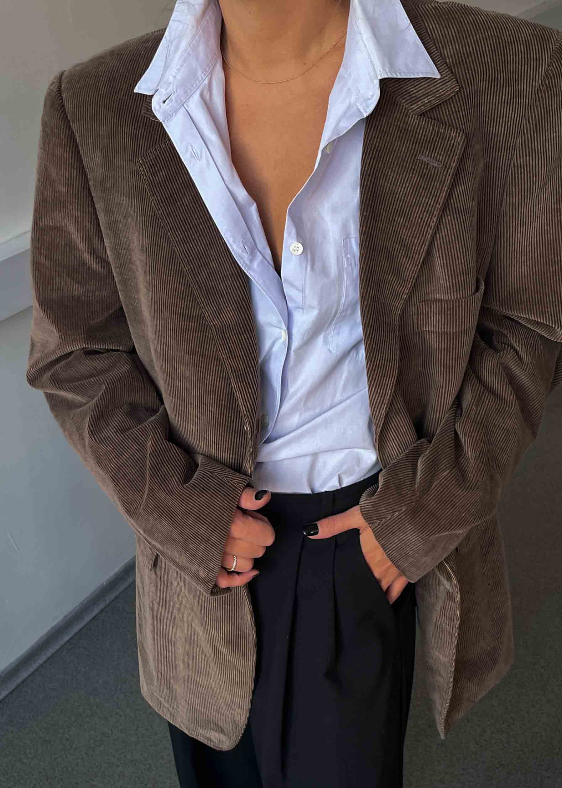 Vintage Brown Oversized Corduroy Blazer