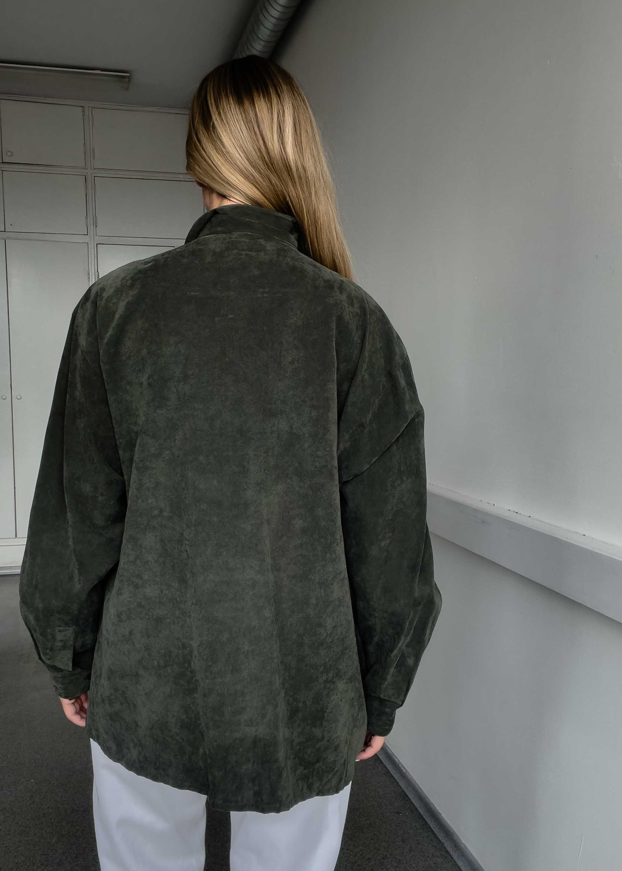 Vintage Green Velvet Zip Jacket