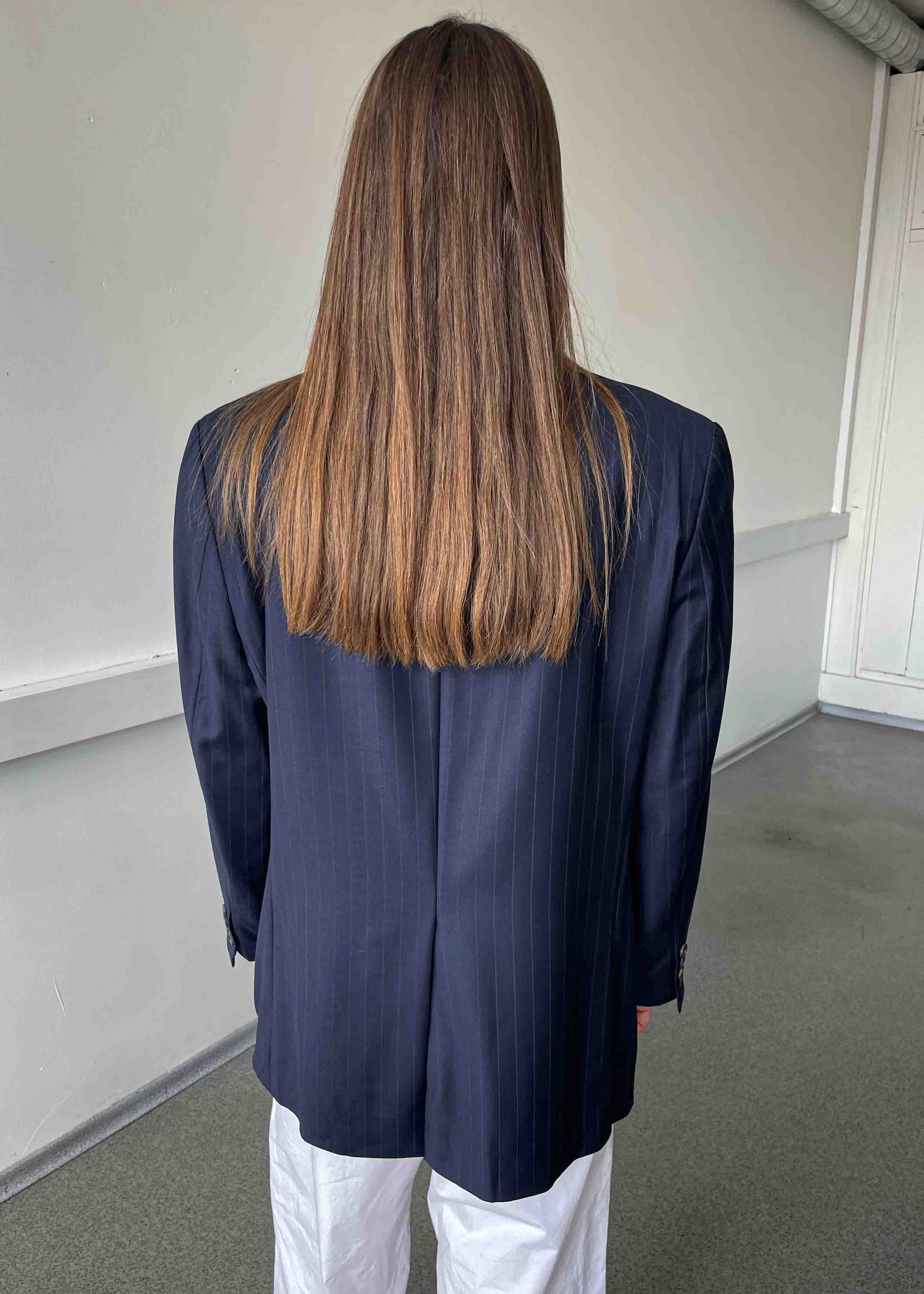 Vintage Dark Blue Striped Oversized Blazer by RALPH LAUREN
