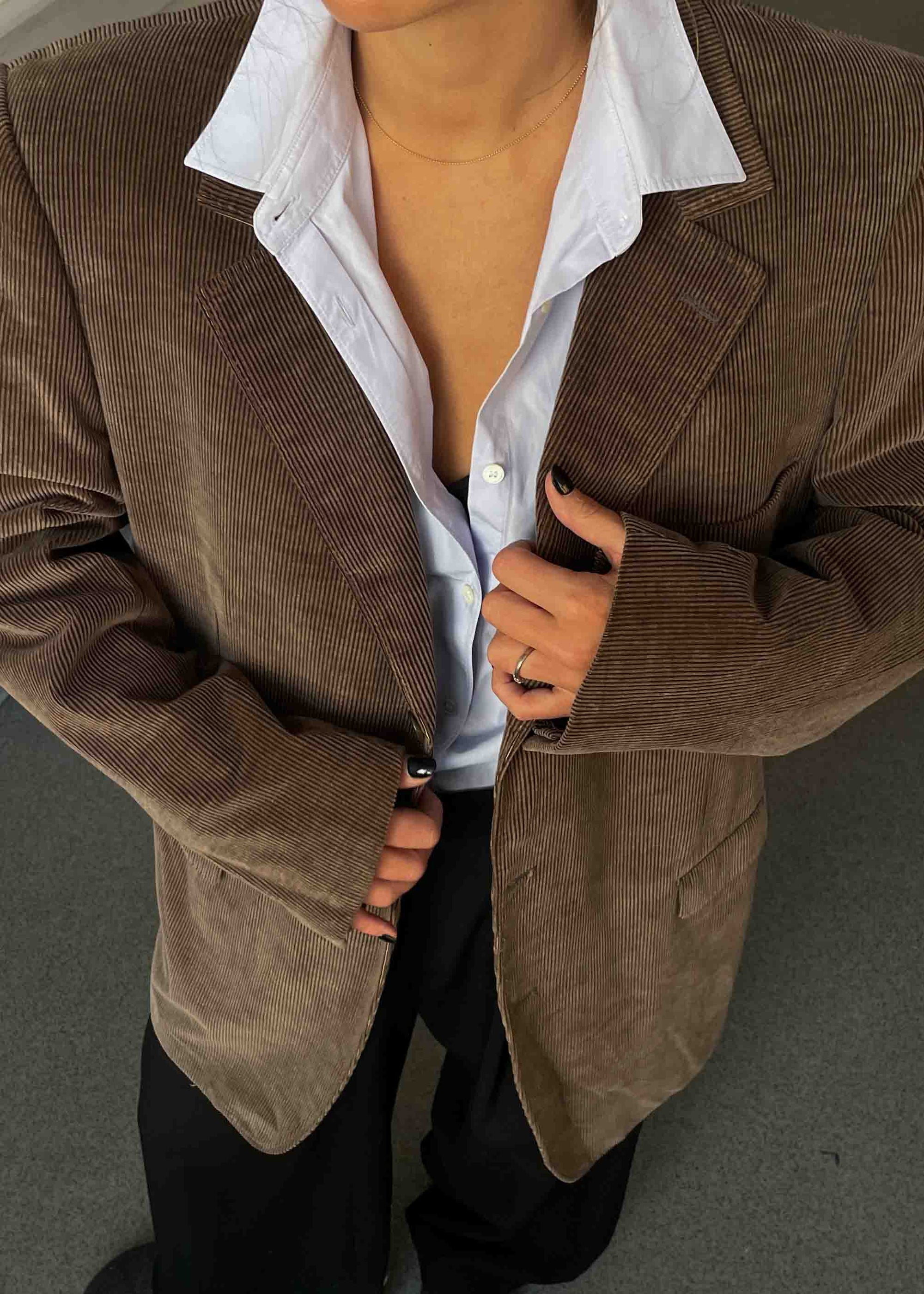 Vintage Brown Oversized Corduroy Blazer