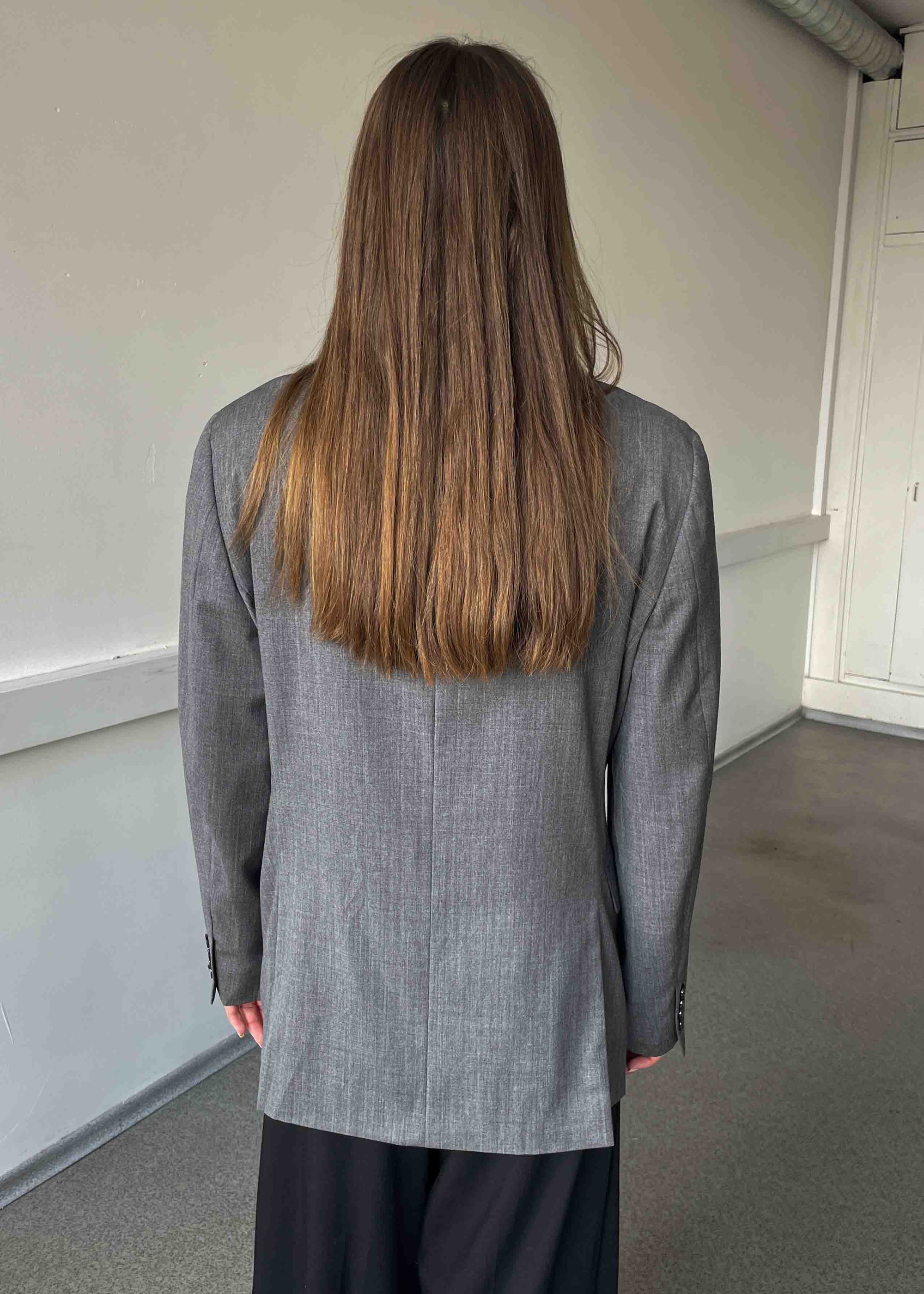 Vintage Light Grey Oversized 100% WOOL Double Breasted Blazer by CALVIN KLEIN