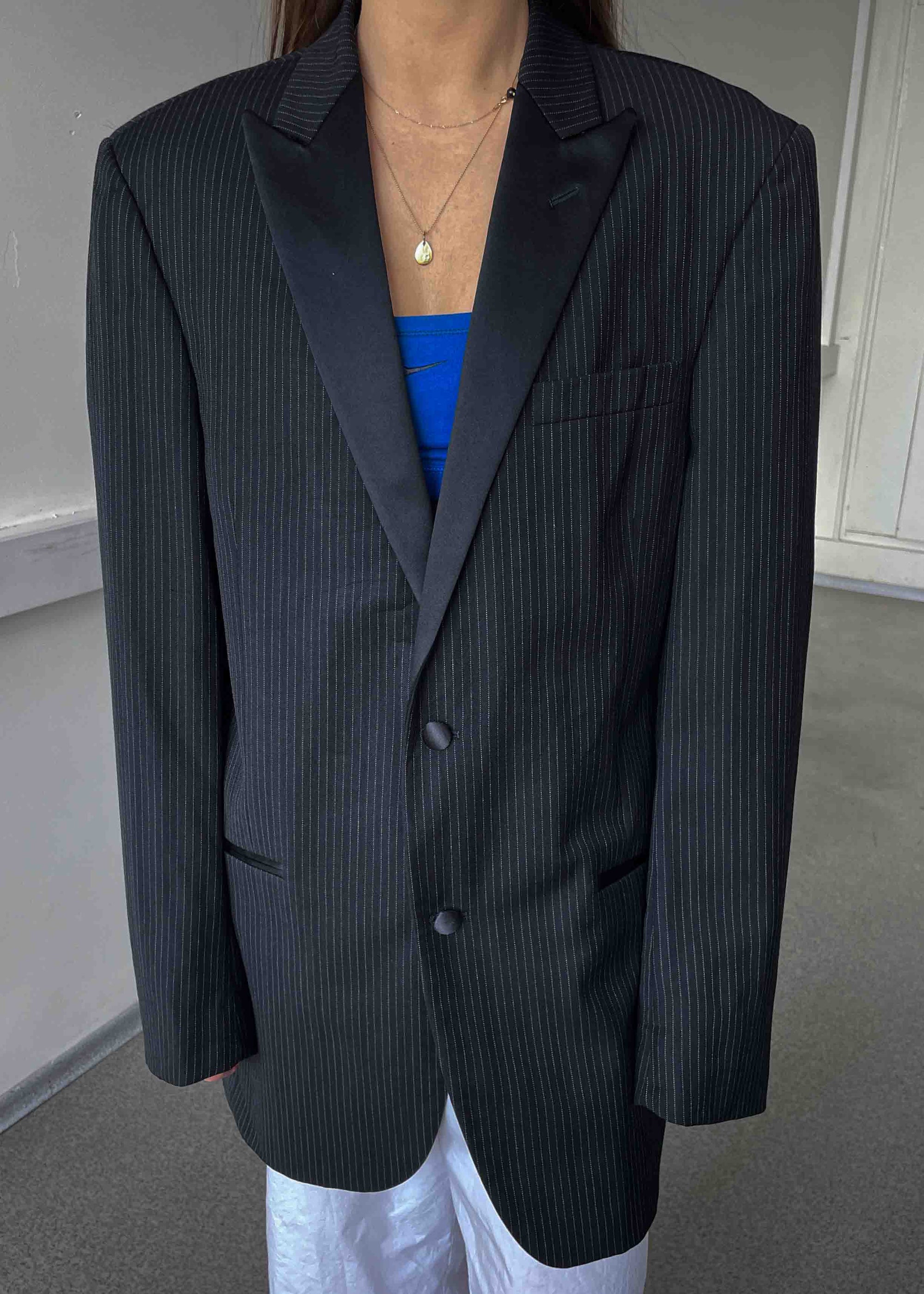 Vintage Black Oversized 100% WOOL Blazer by CALVIN KLEIN