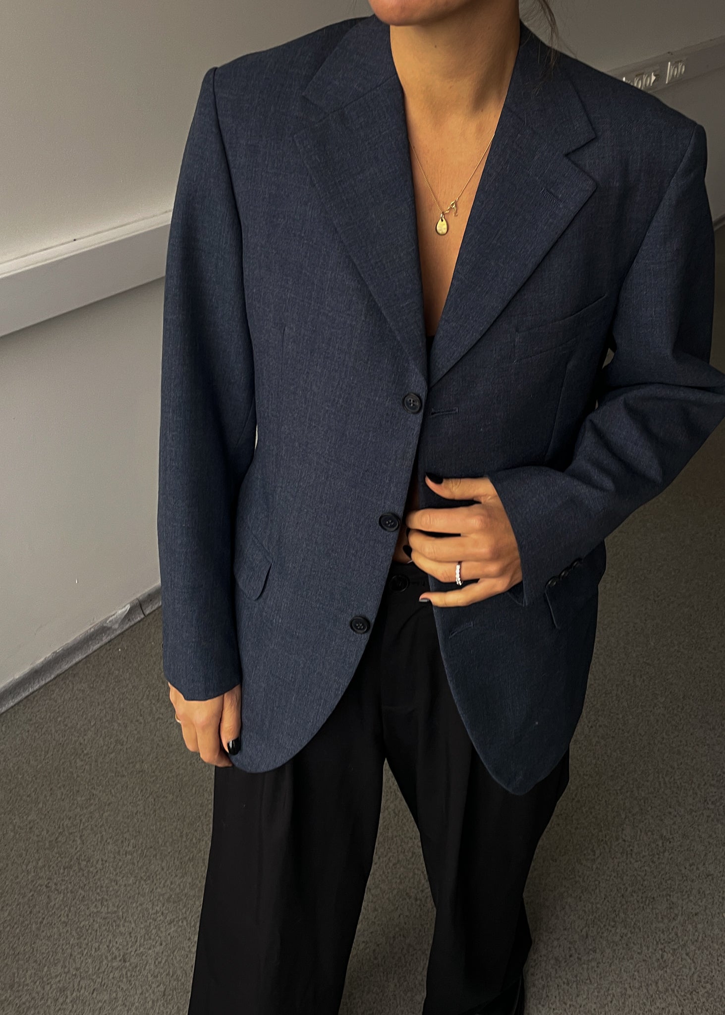 Vintage Blue Oversized Blazer