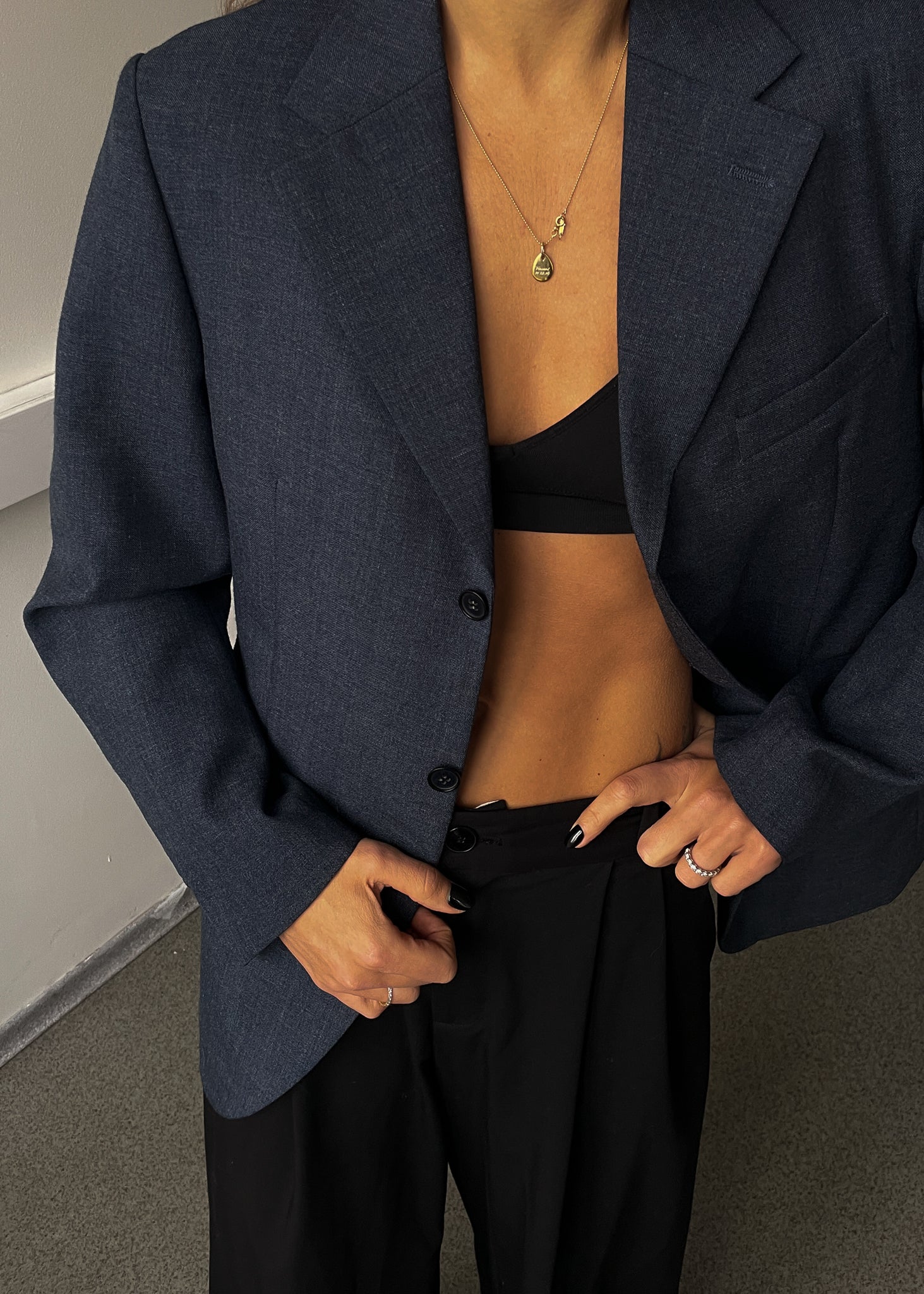 Vintage Blue Oversized Blazer