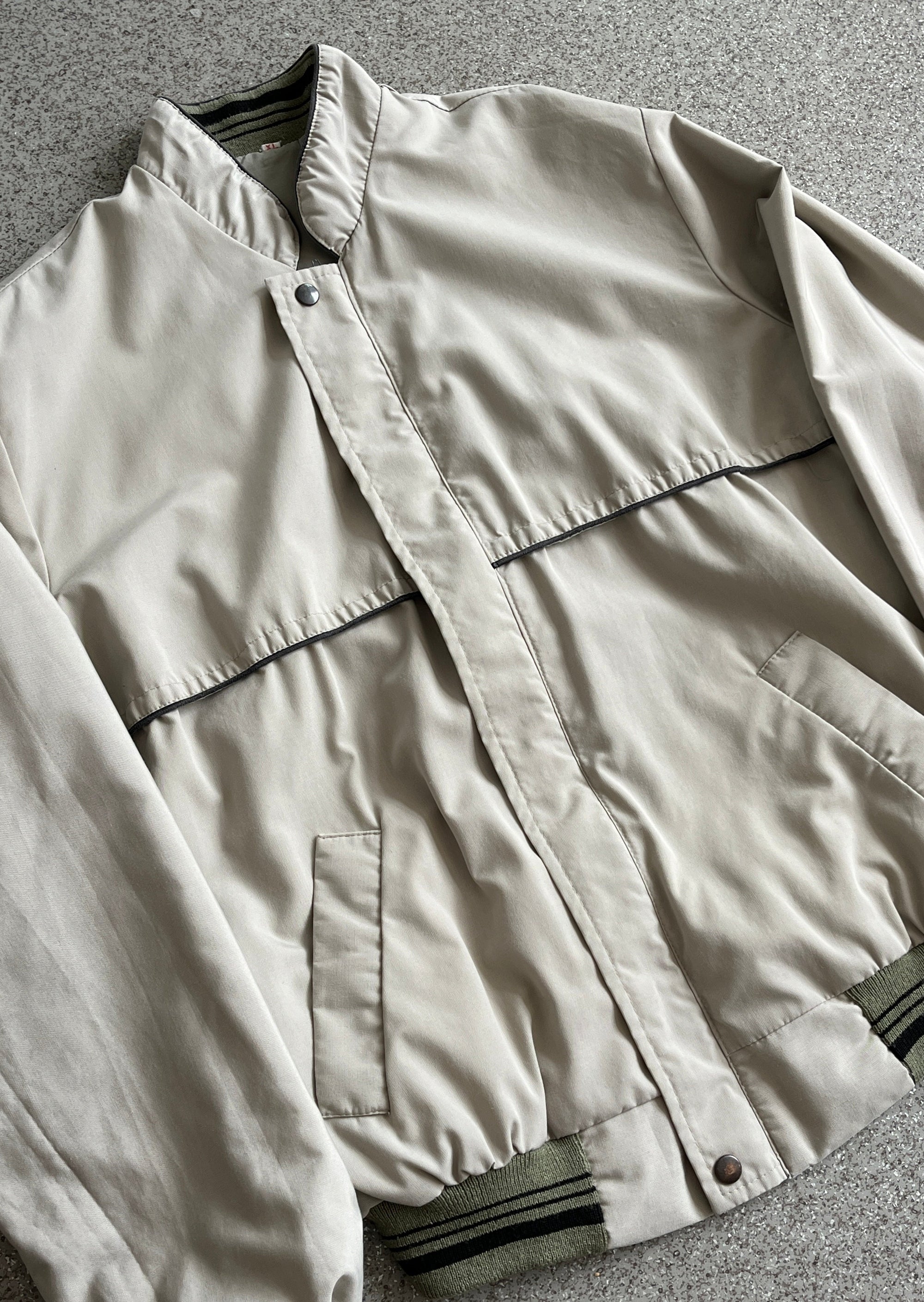 Vintage Grey Oversized Bomber Jacket