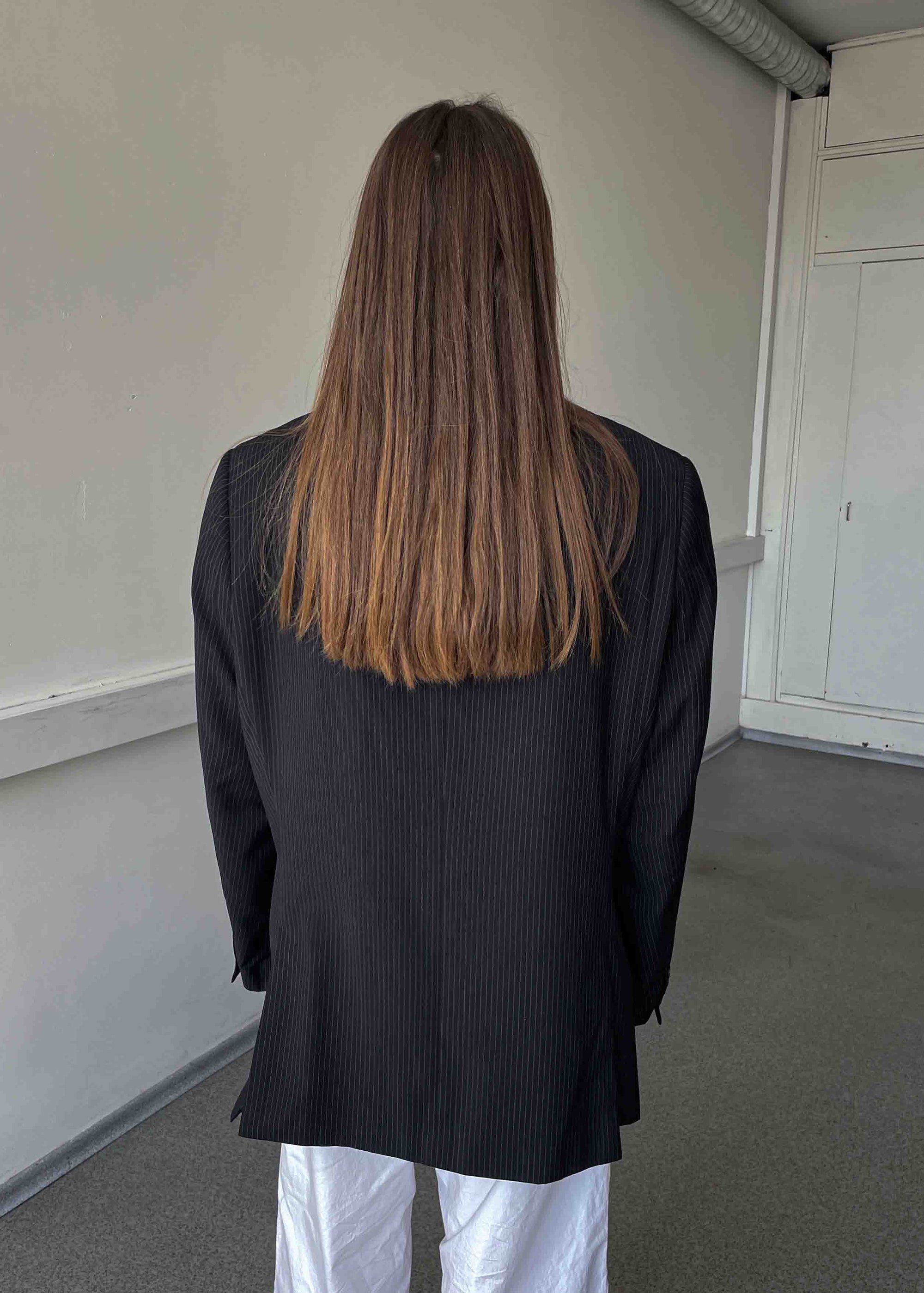 Vintage Classic Black Stripped Oversized Blazer