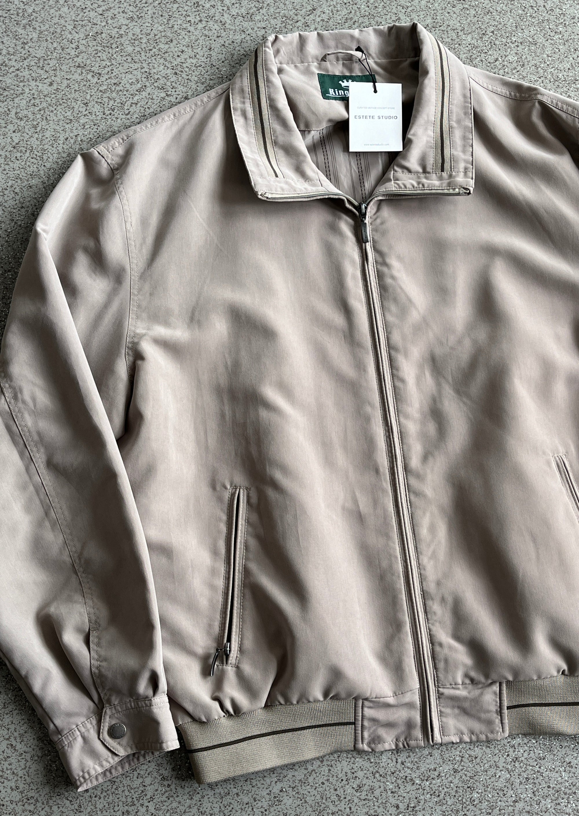 Vintage Nude Oversized Bomber Jacket