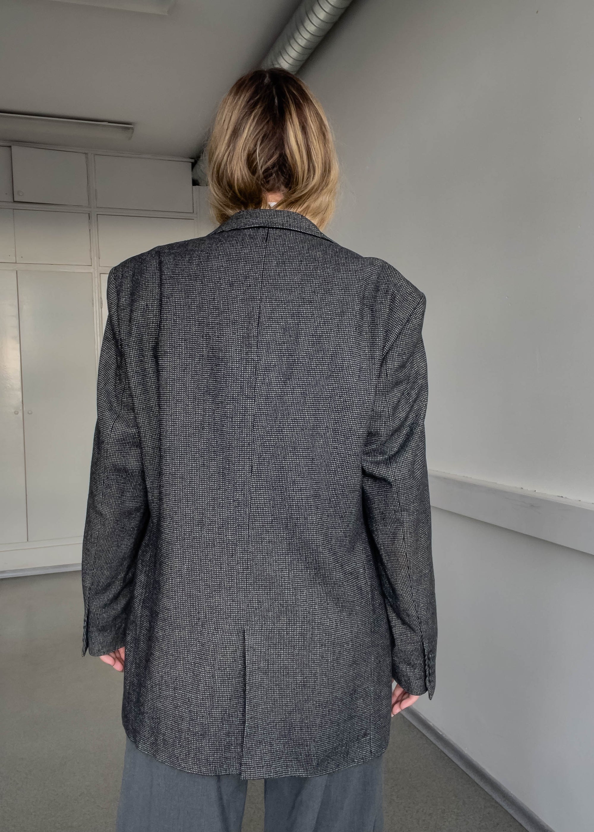 Vintage Black & Grey Oversized Blazer