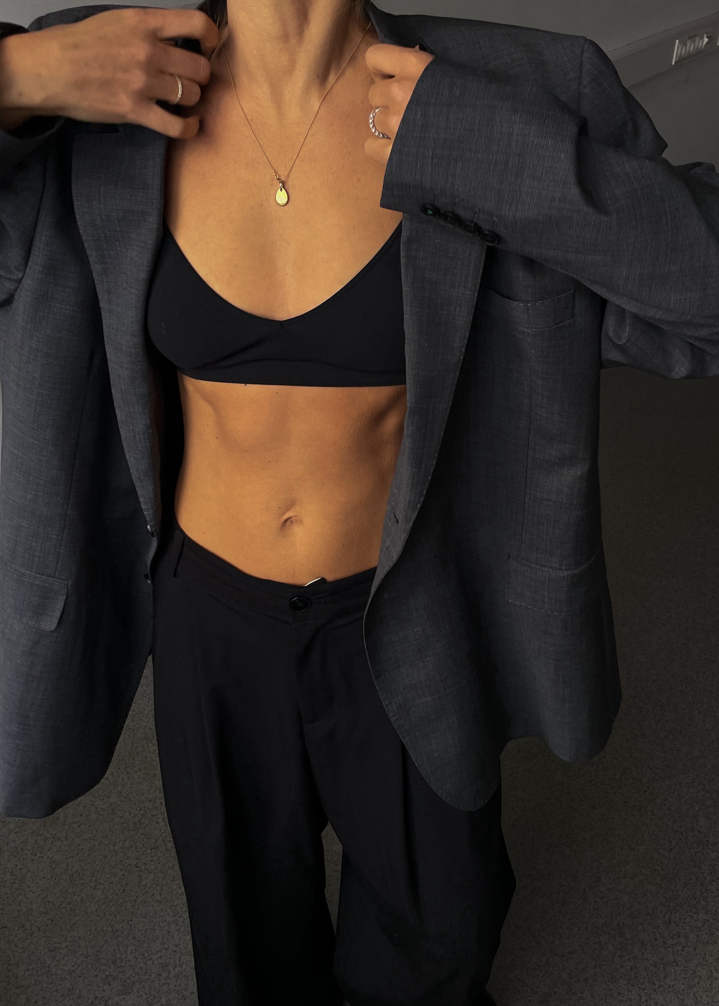 Vintage Grey Oversized Blazer