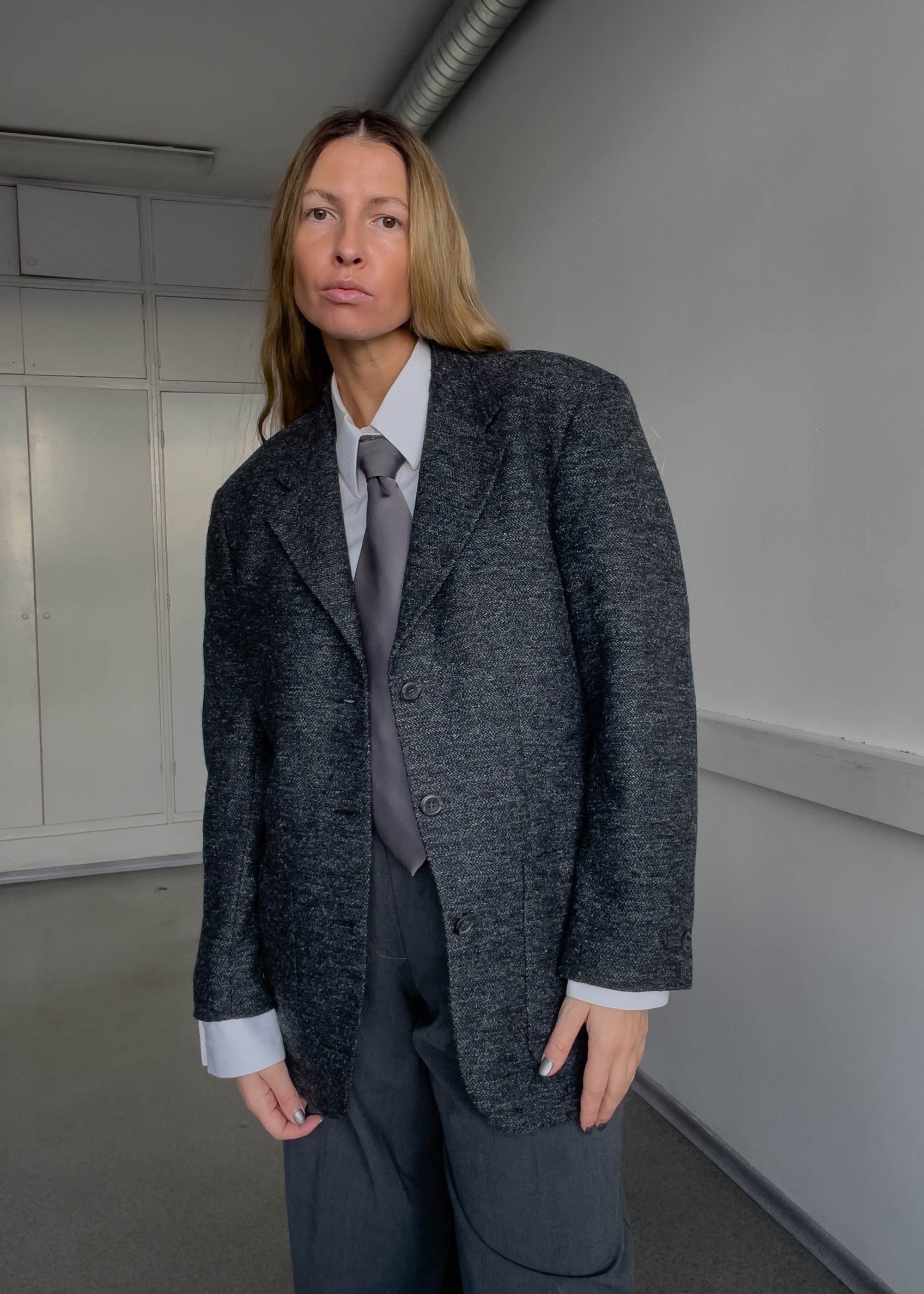 Vintage Grey Oversized Blazer