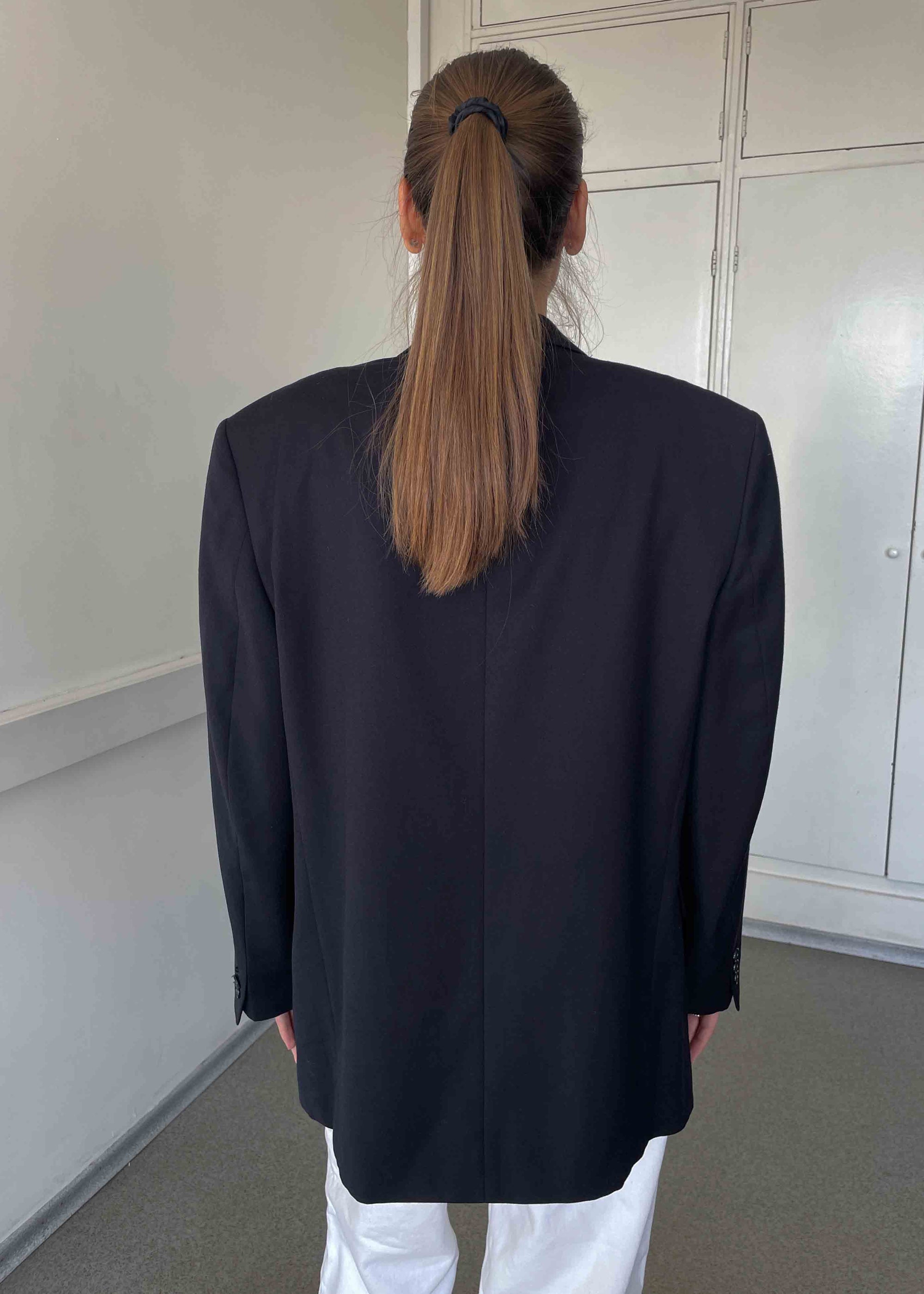 Vintage Navy Blue 100% WOOL Oversized Blazer