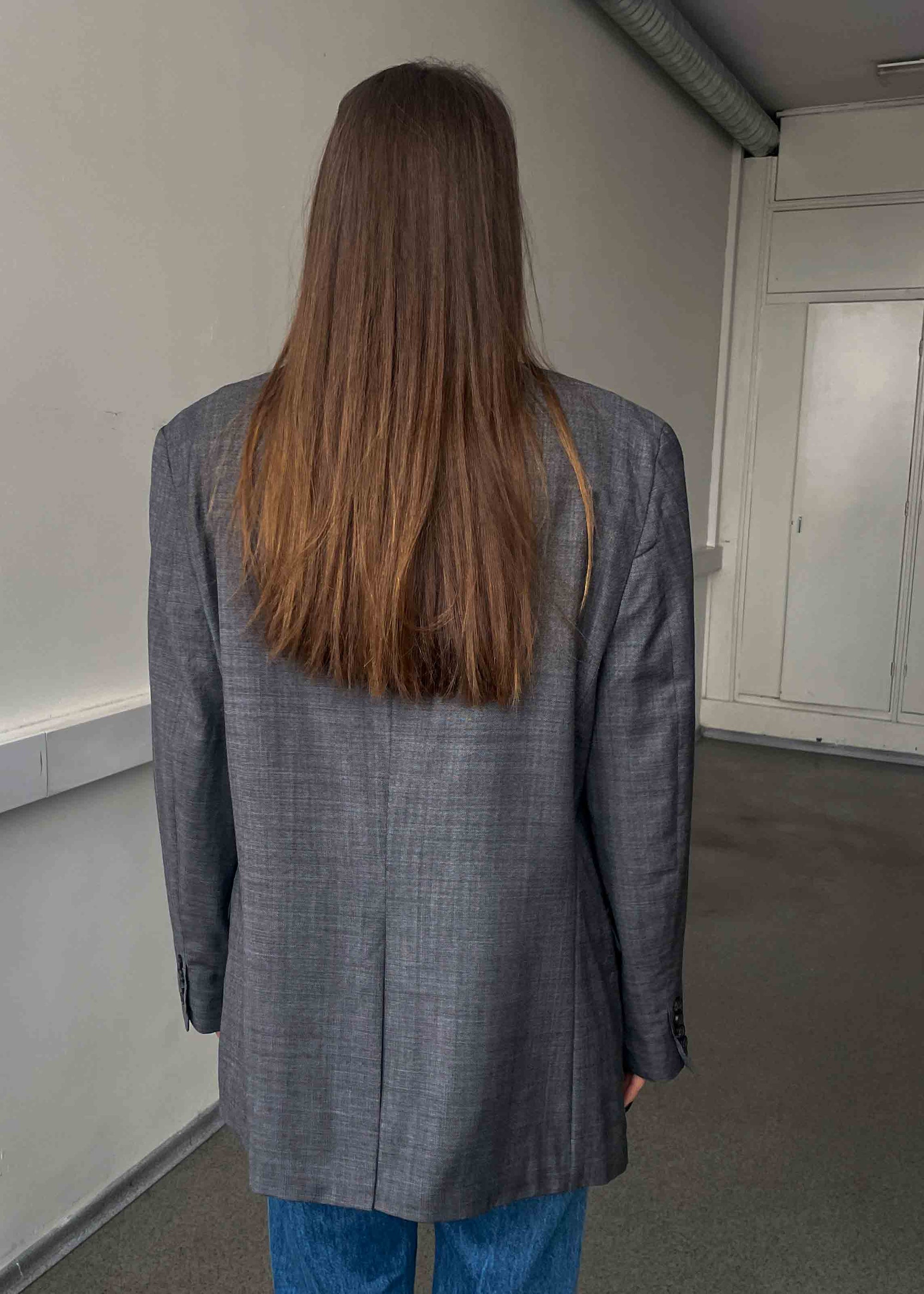 Vintage Grey Oversized 100% WOOL Blazer Chaps by RALPH LAUREN