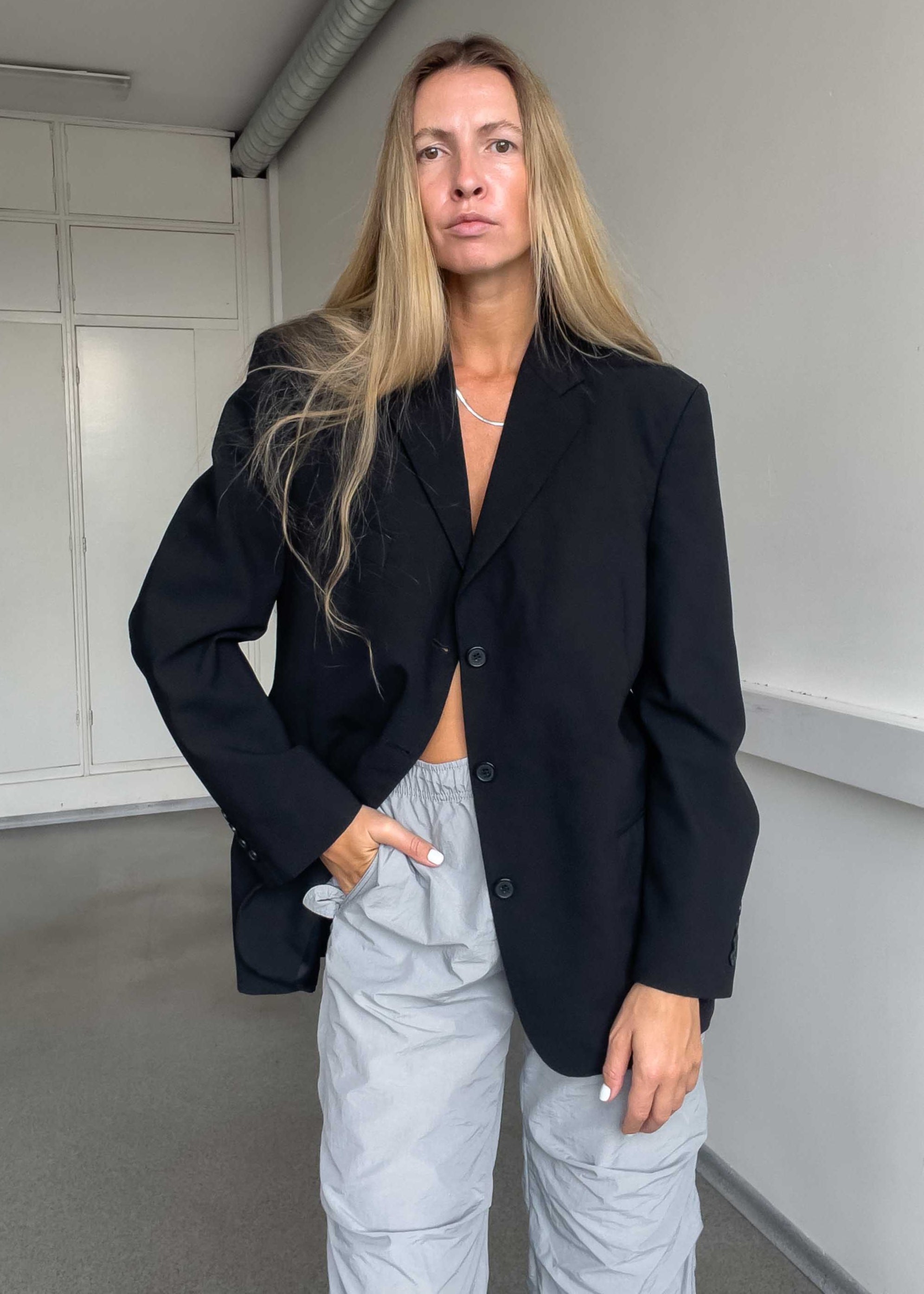 Vintage Black Oversized Blazer