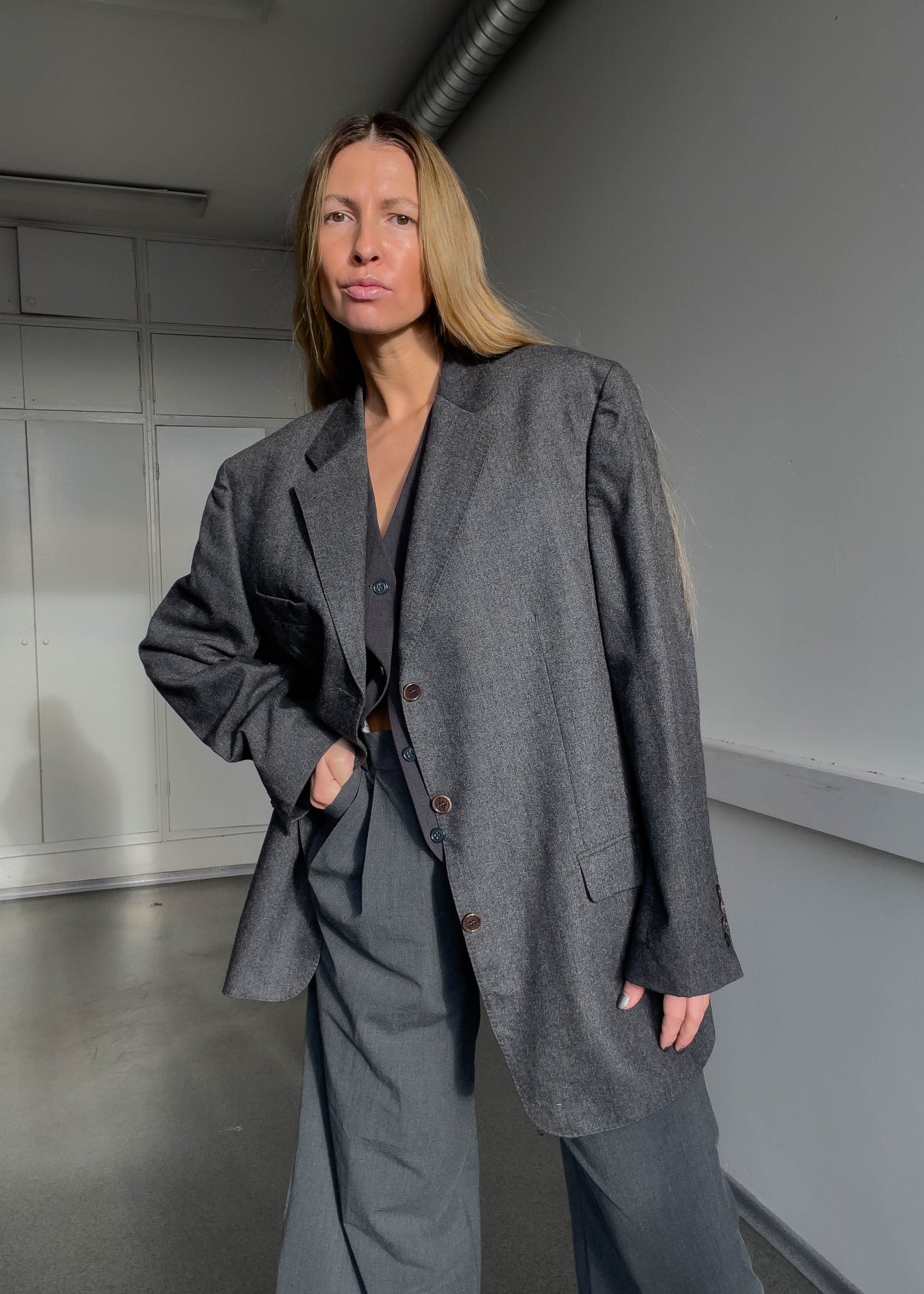 Vintage Grey Oversized Blazer