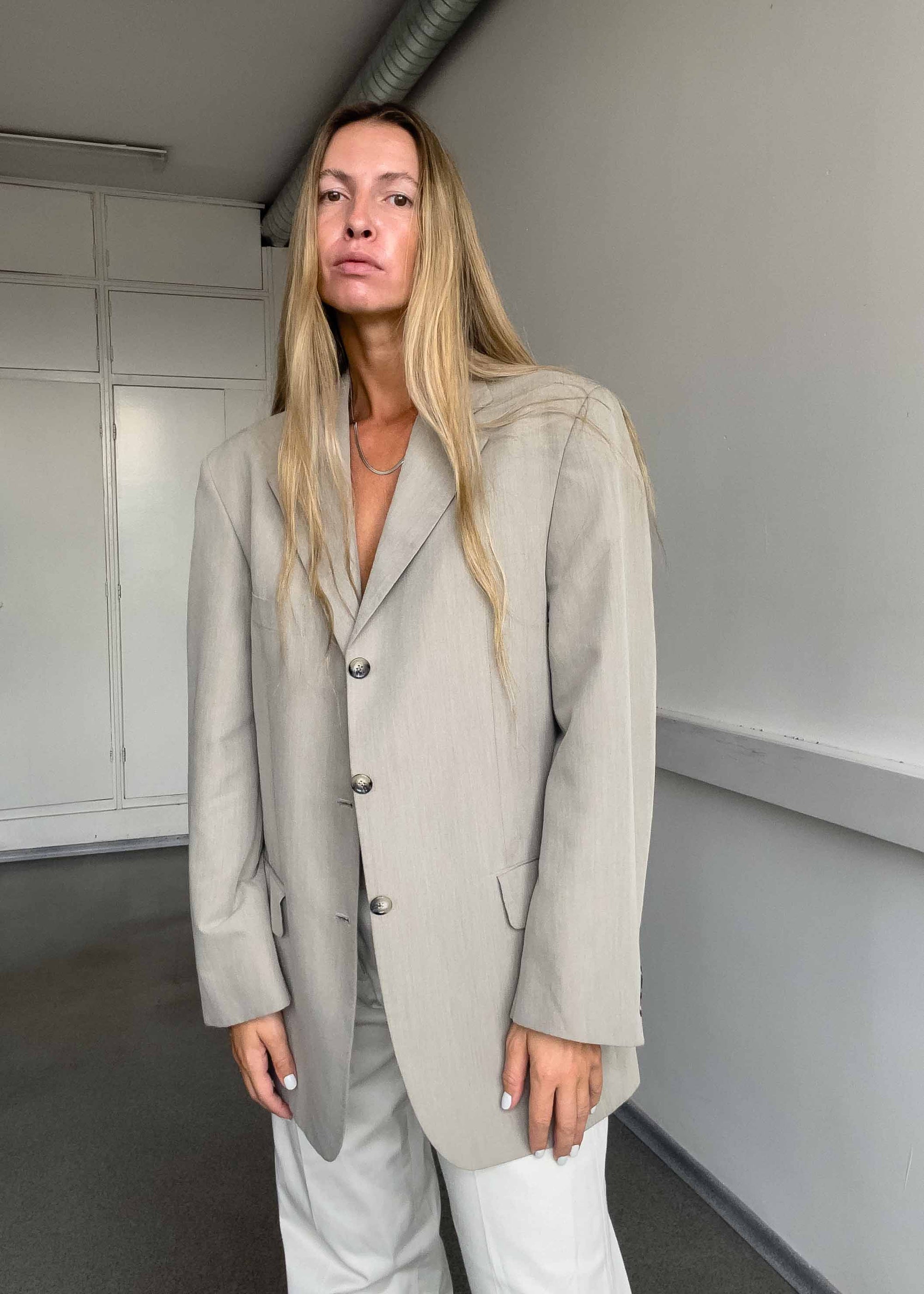 Vintage Grey Oversized Blazer