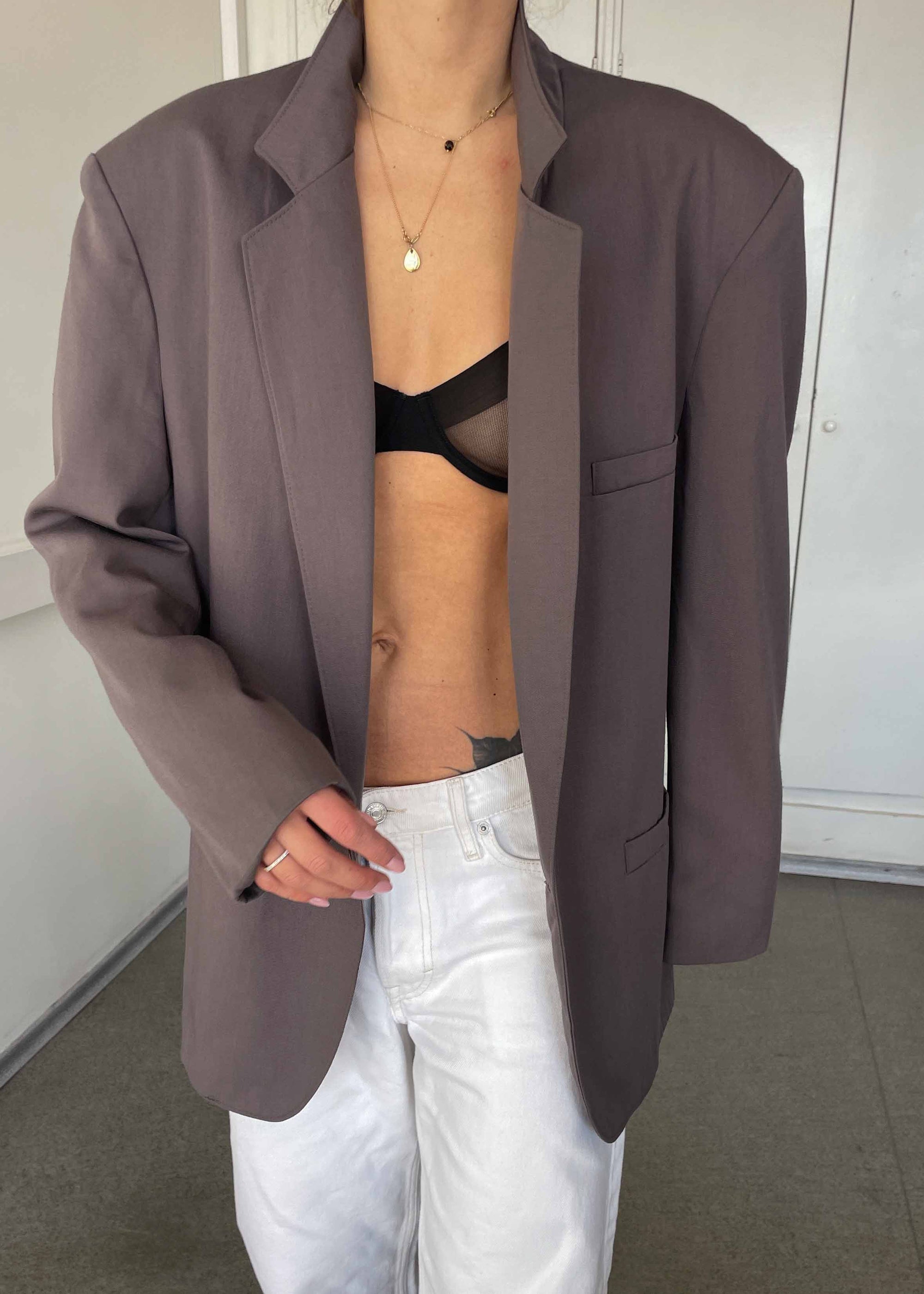 Vintage Light Purple Oversized Blazer