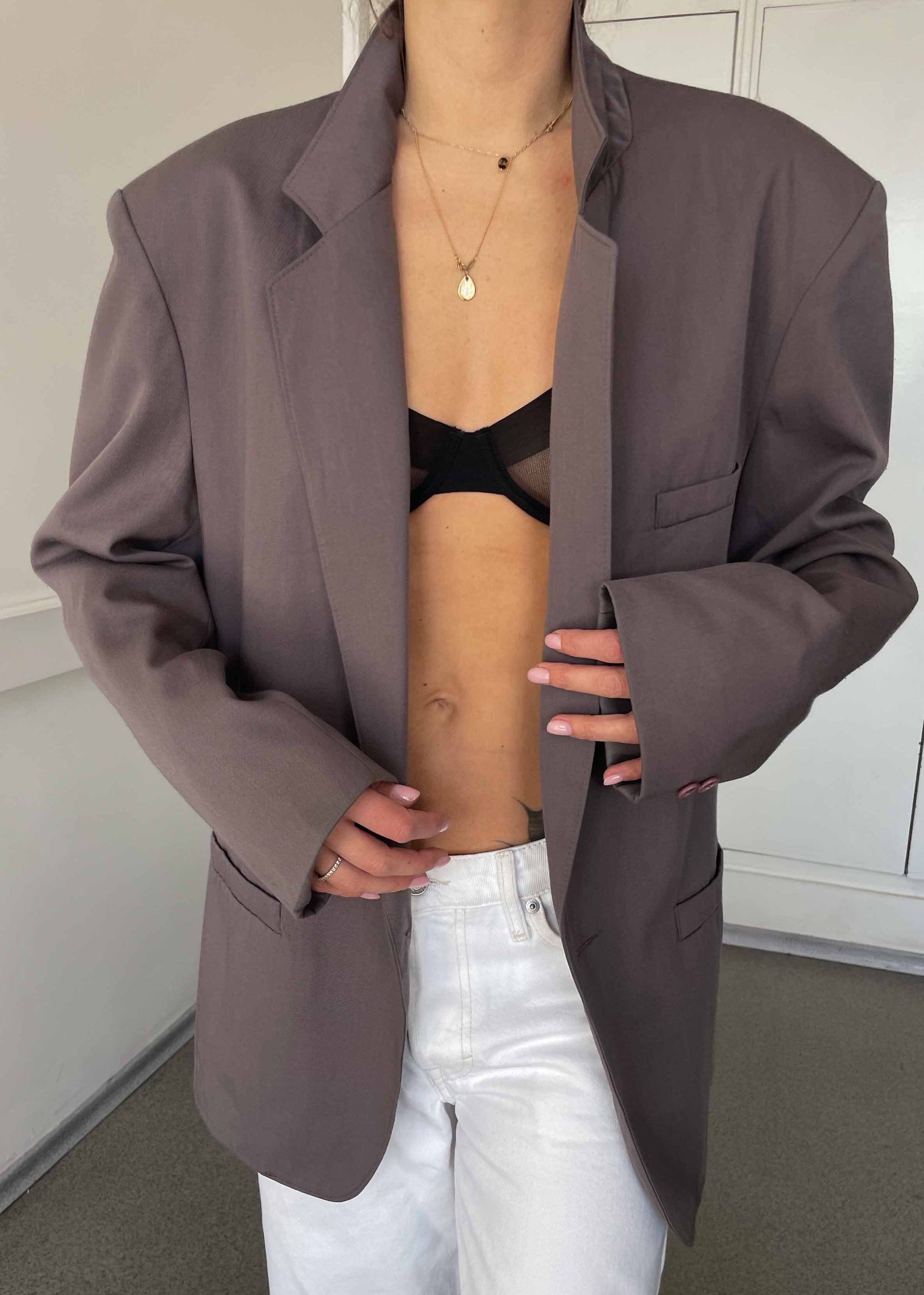Vintage Light Purple Oversized Blazer