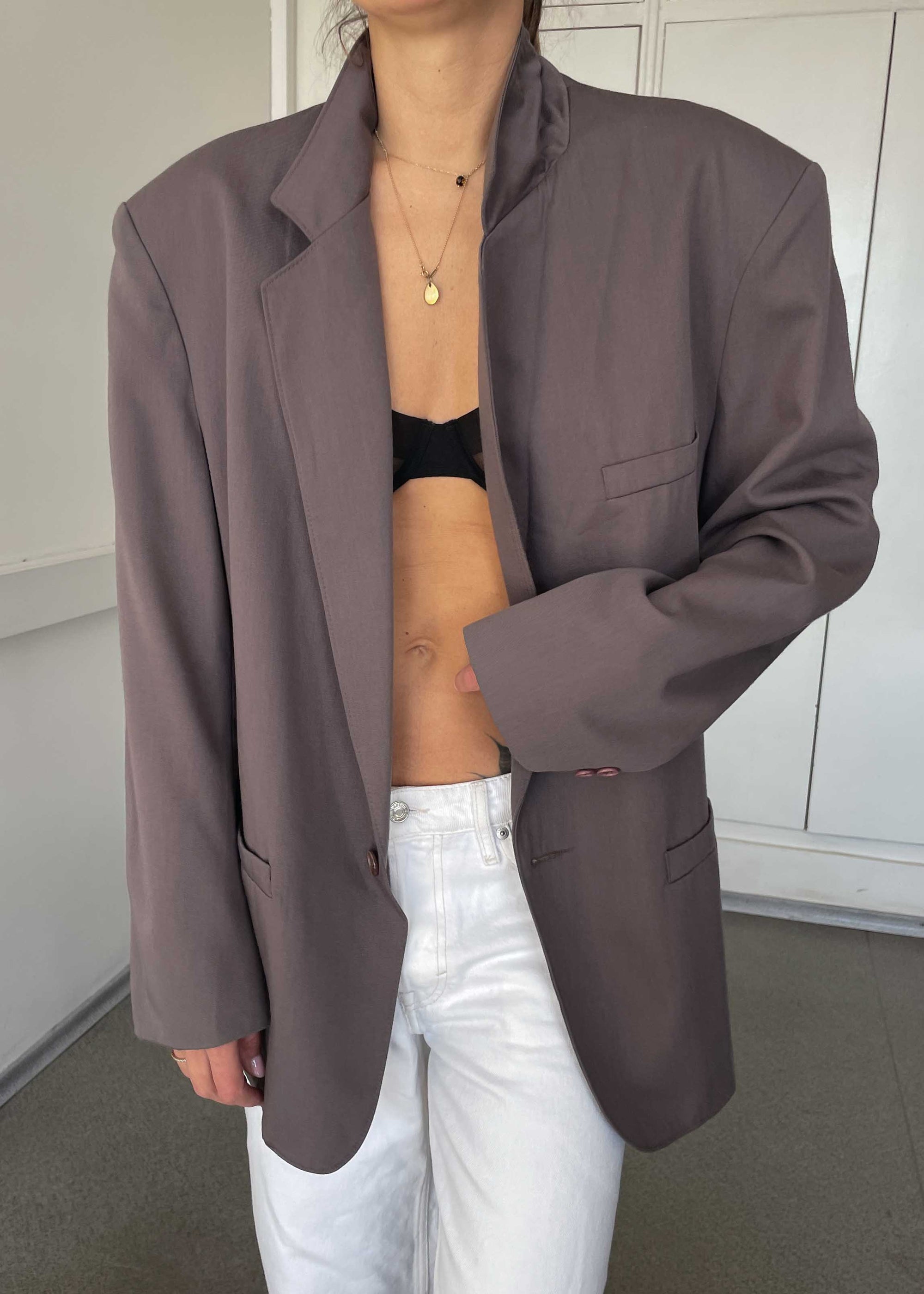 Vintage Light Purple Oversized Blazer