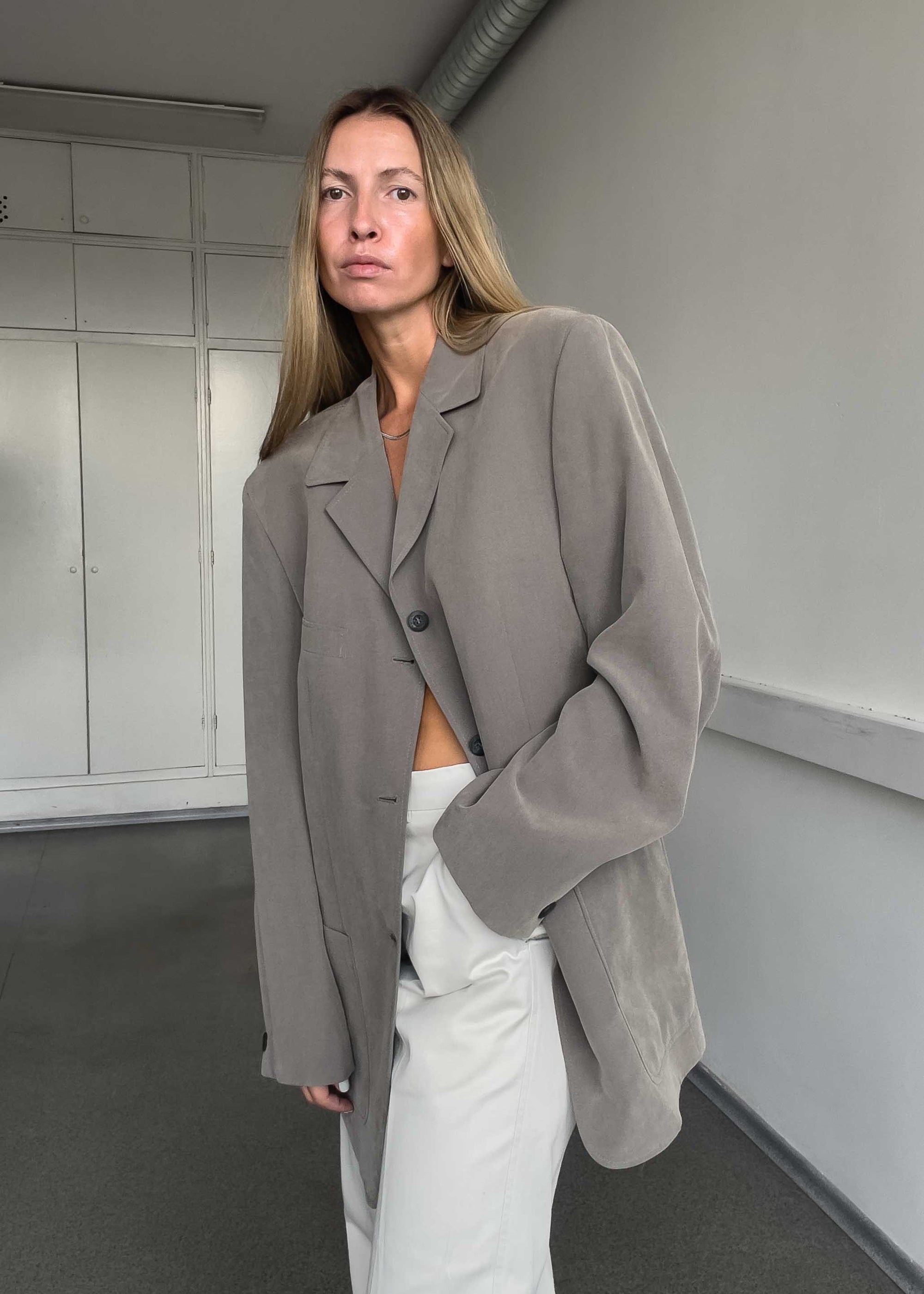 Vintage Grey Oversized Blazer