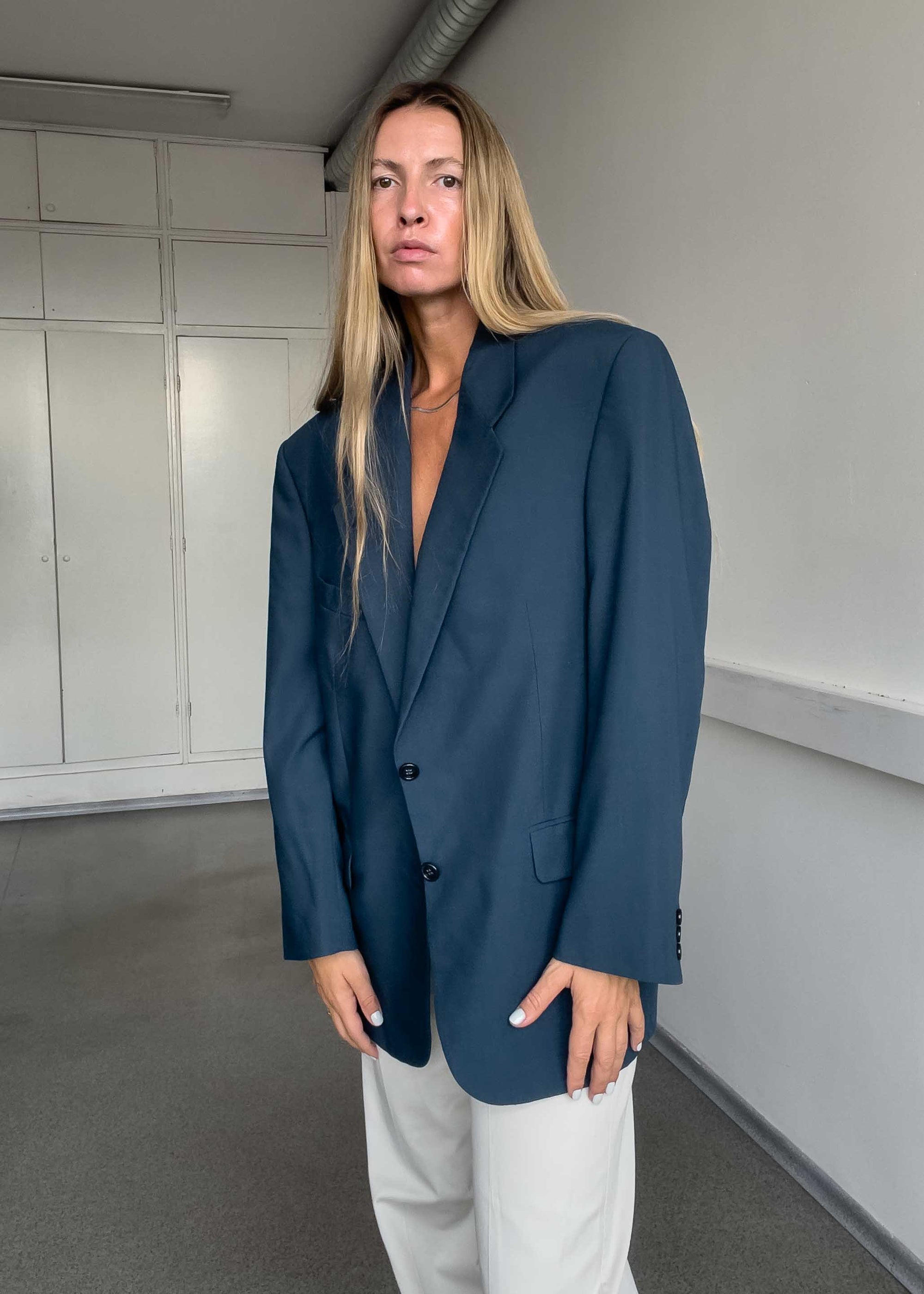 Vintage Turquoise Oversized Blazer