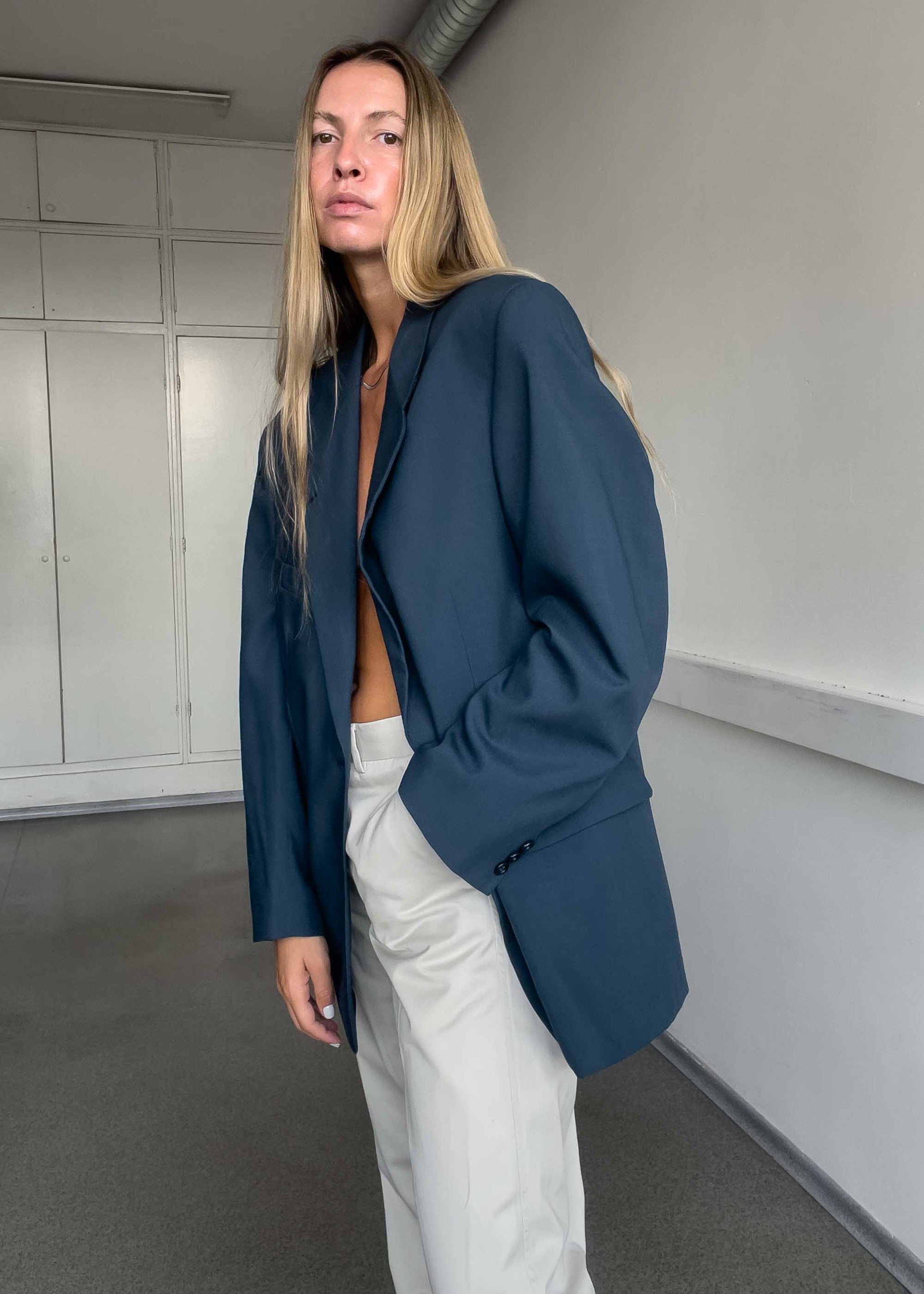 Vintage Turquoise Oversized Blazer