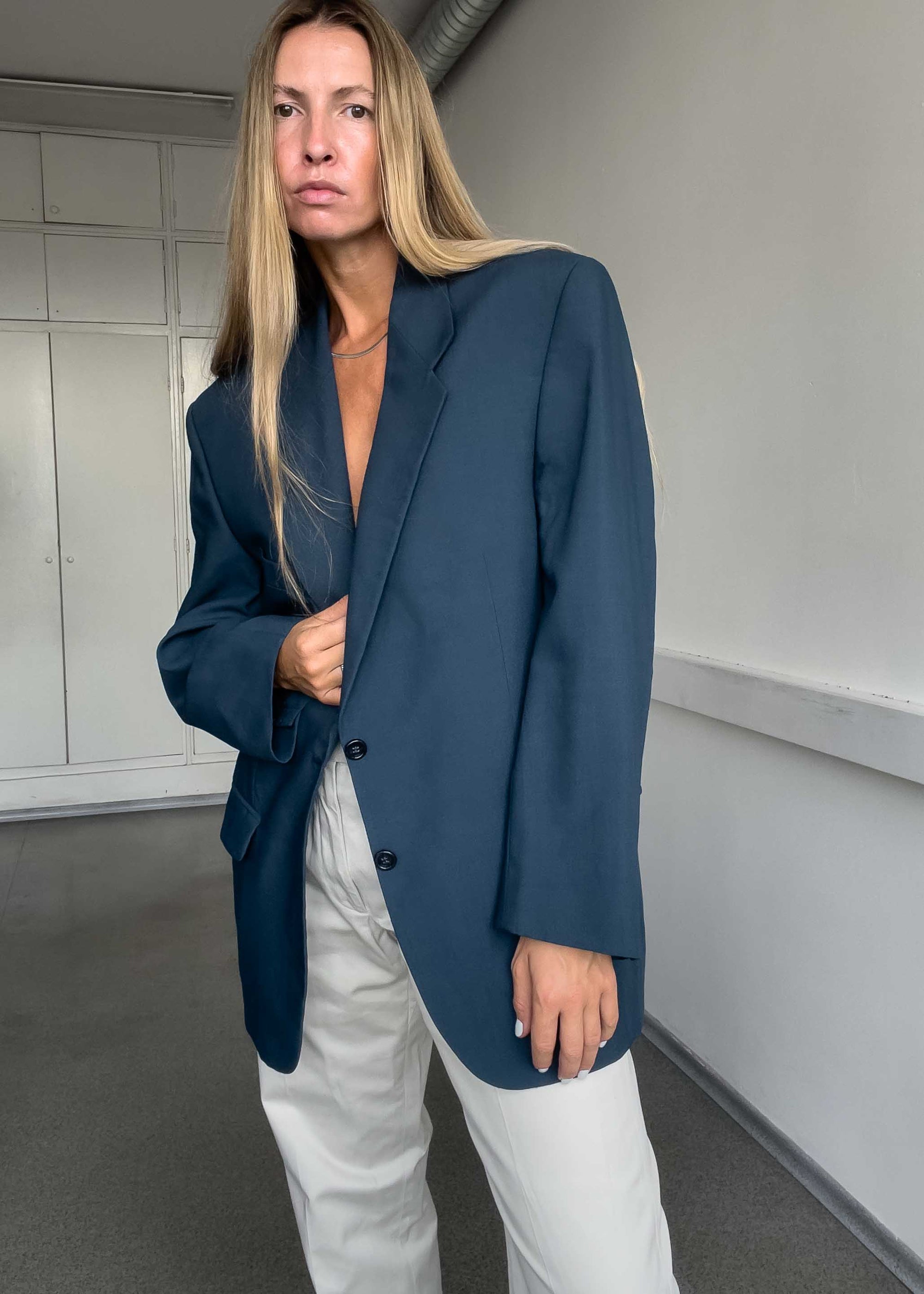 Vintage Turquoise Oversized Blazer